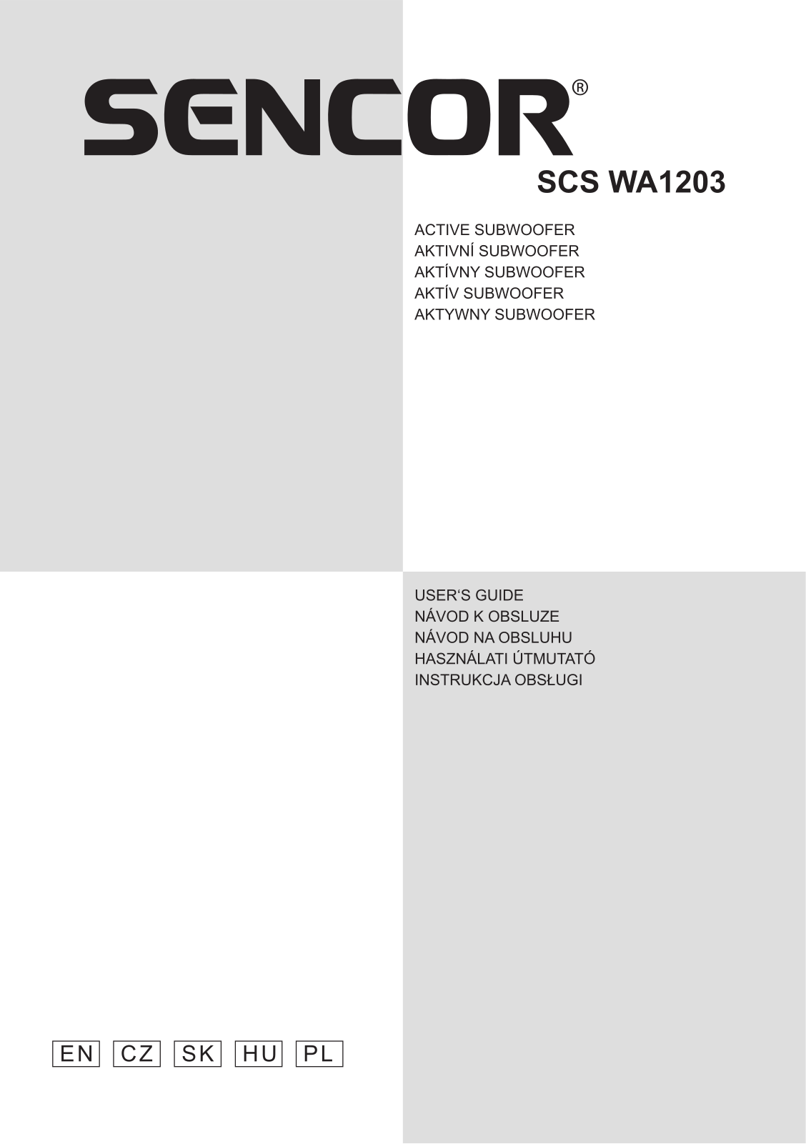 Sencor SCS WA1203 User Manual