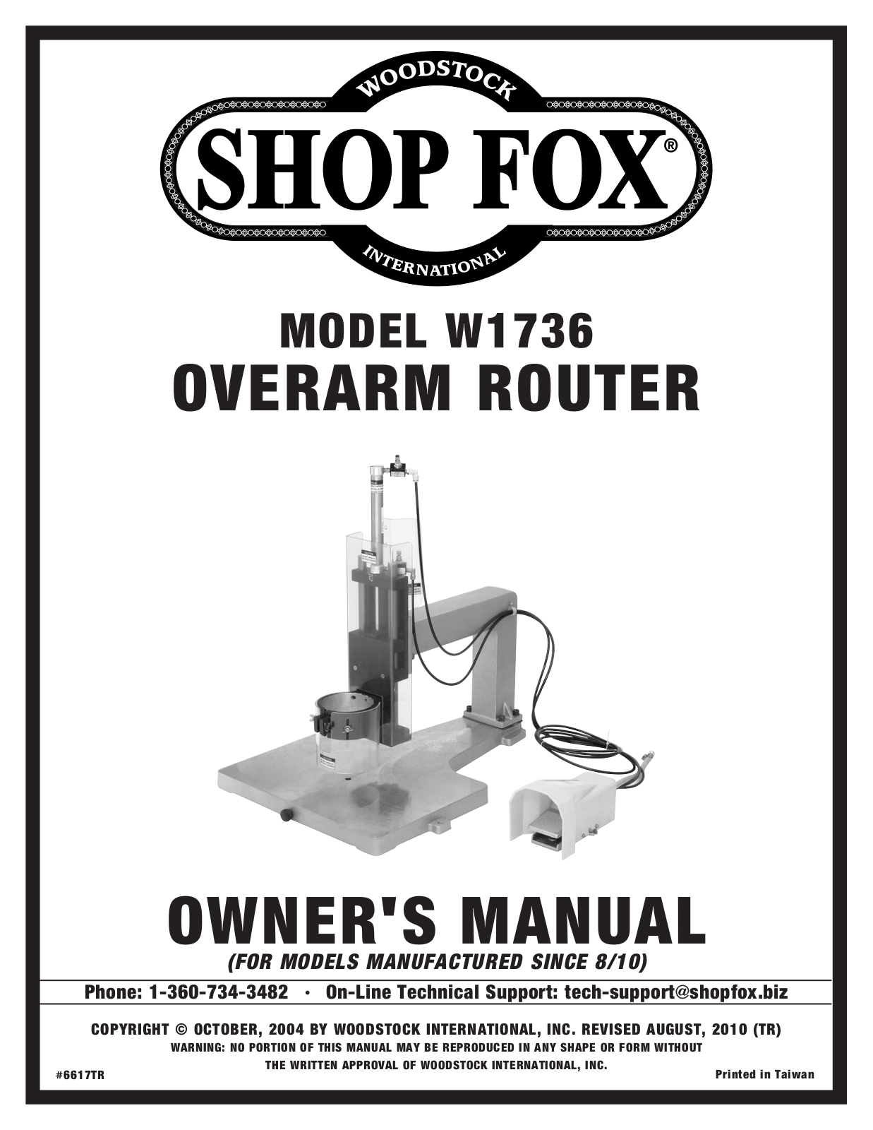 Shop fox W1736 User Manual