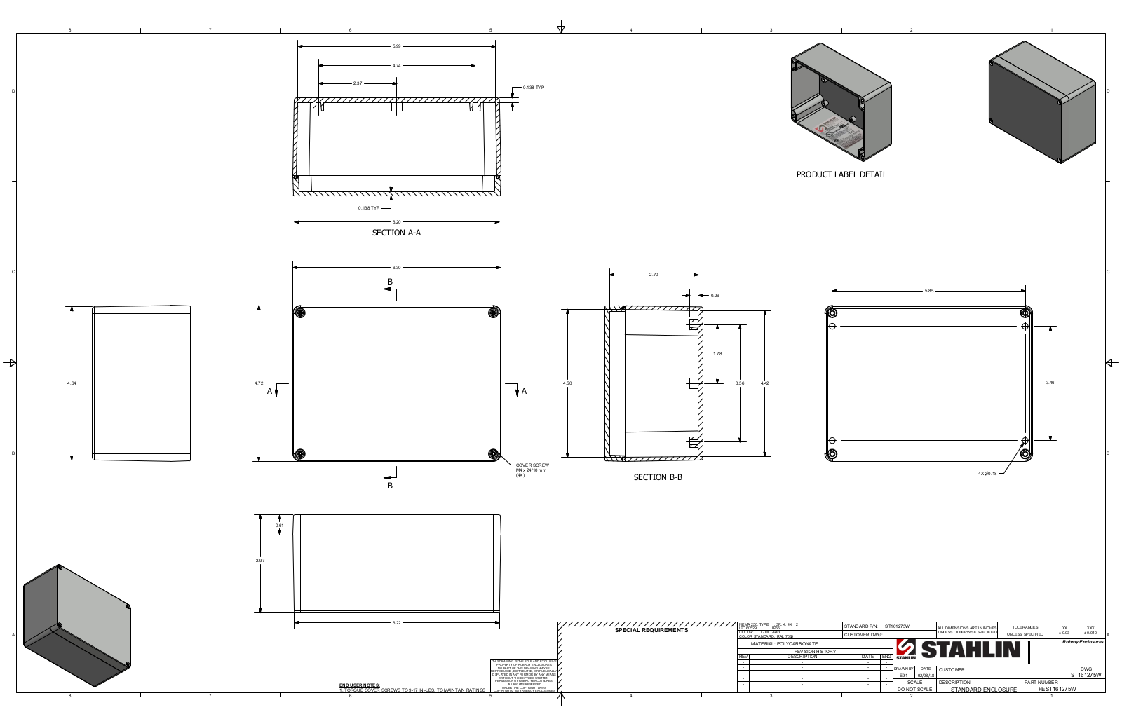 Stahlin ST161275W Reference Drawing