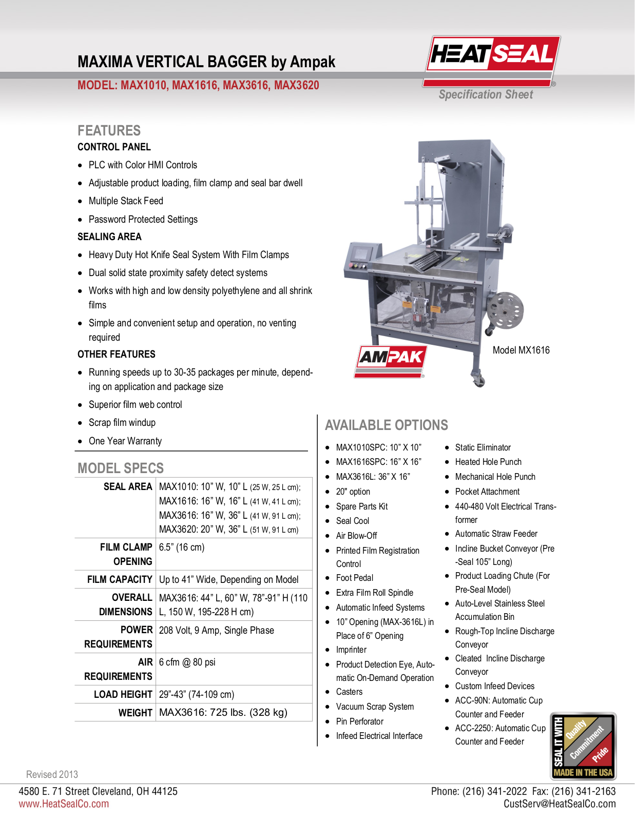 Heat Seal MAX1010 User Manual