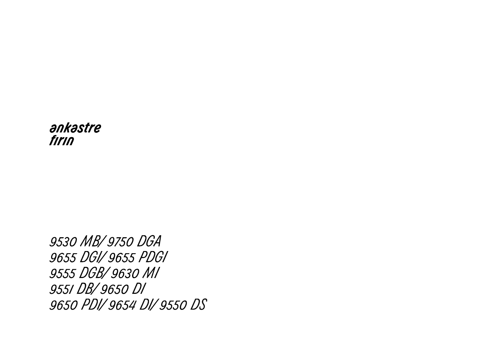 Arçelik 9550MS, 9550DS, 9551DB, 9555DGB, 9630MI User manual