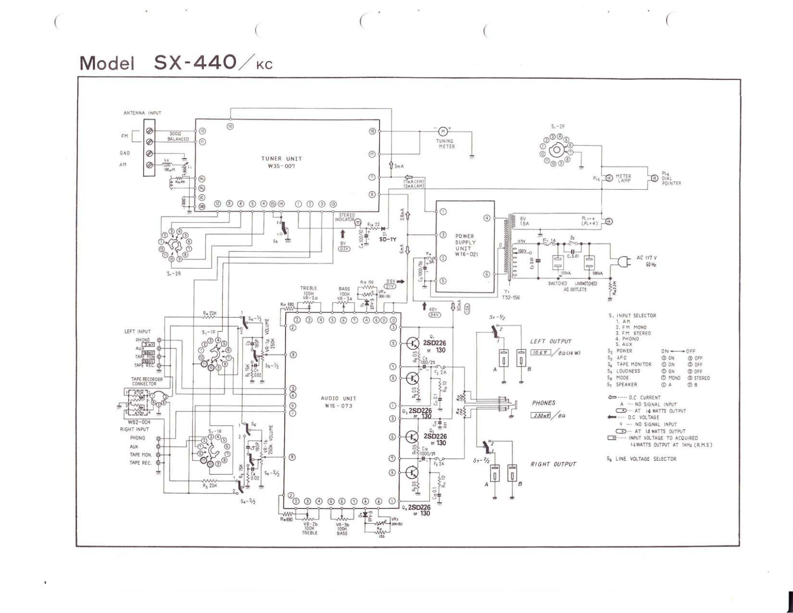 Pioneer SX-440-FVW Schematic