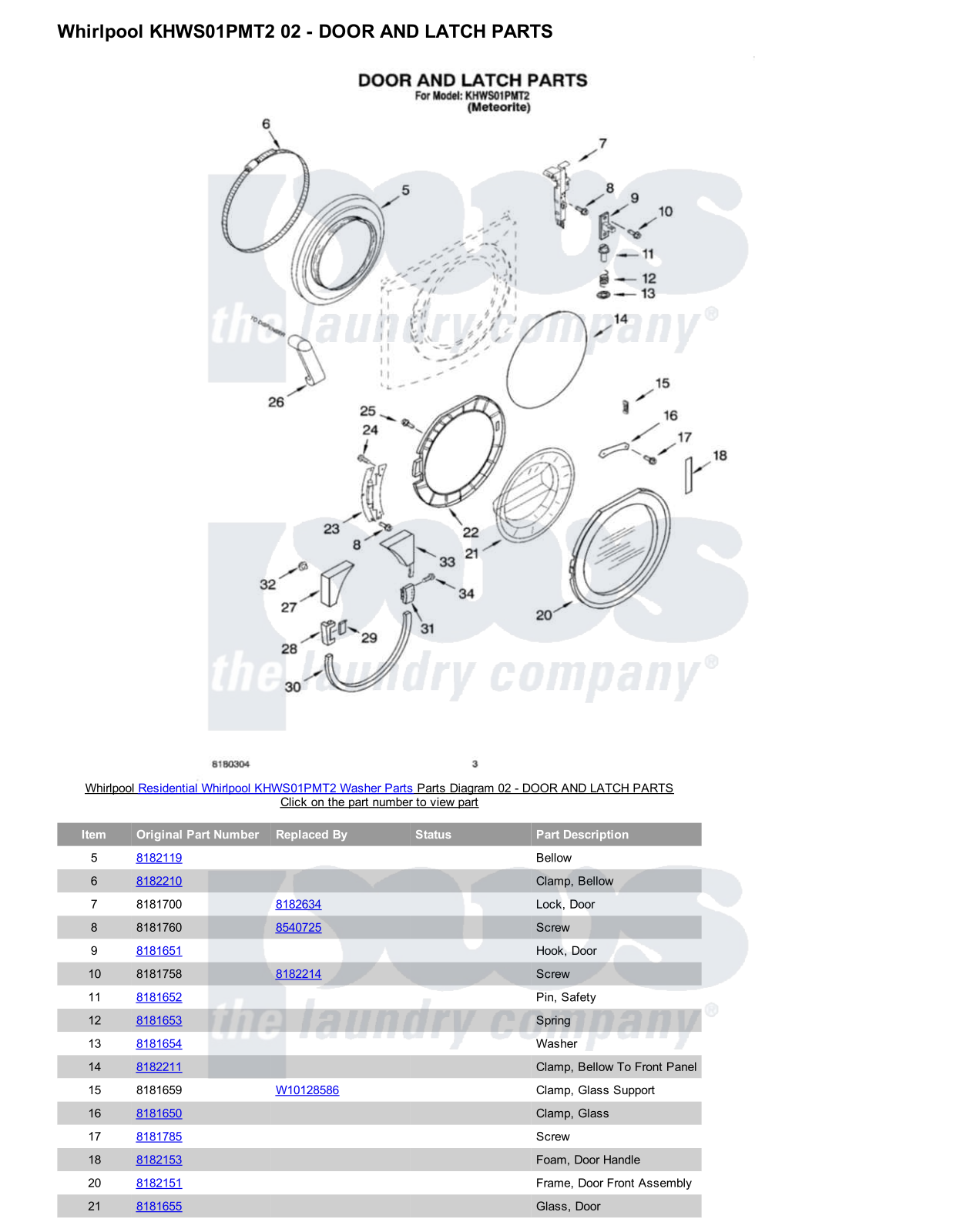 Whirlpool KHWS01PMT2 Parts Diagram