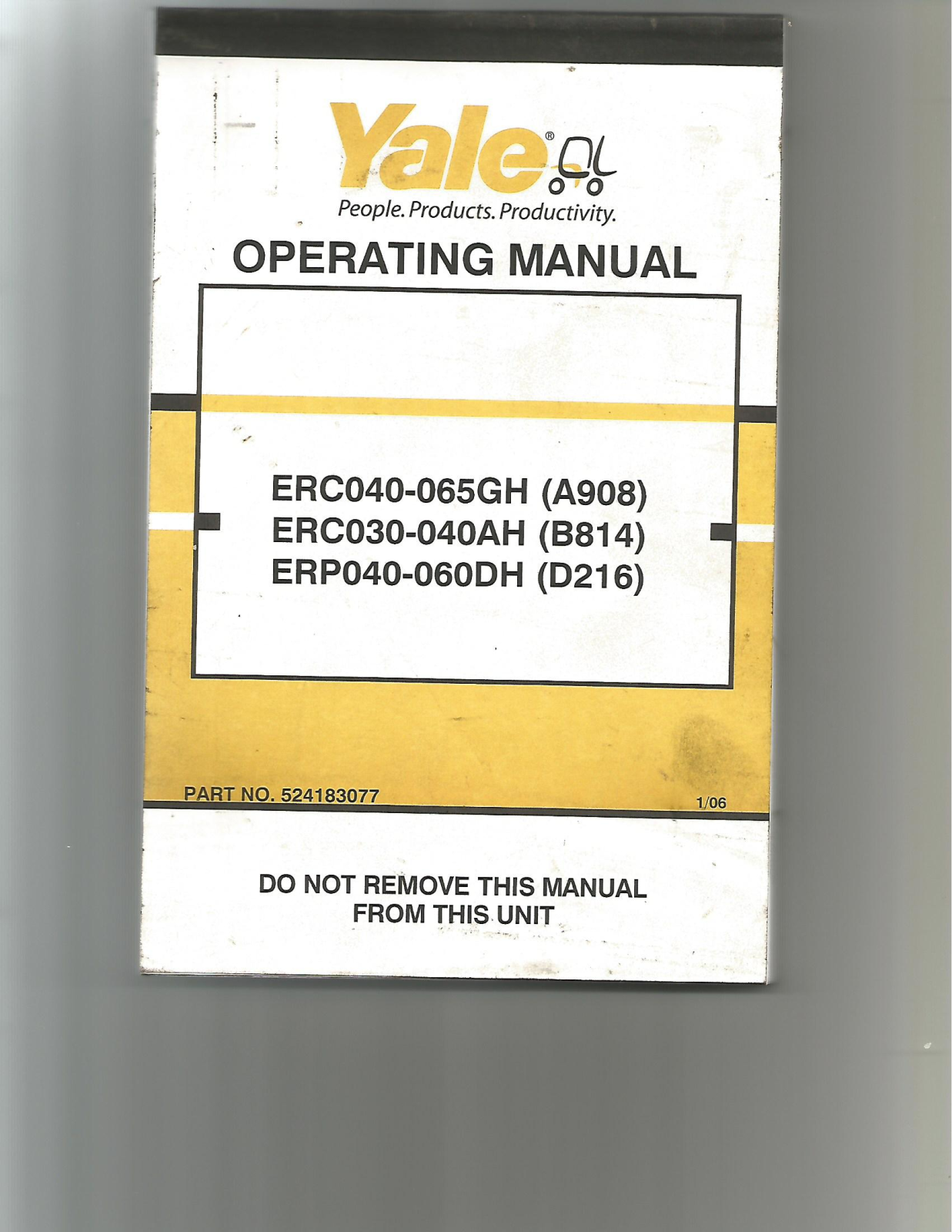 Yale ERC040-065GH, ERC030-040AH, ERP040-060DH Operating Manual