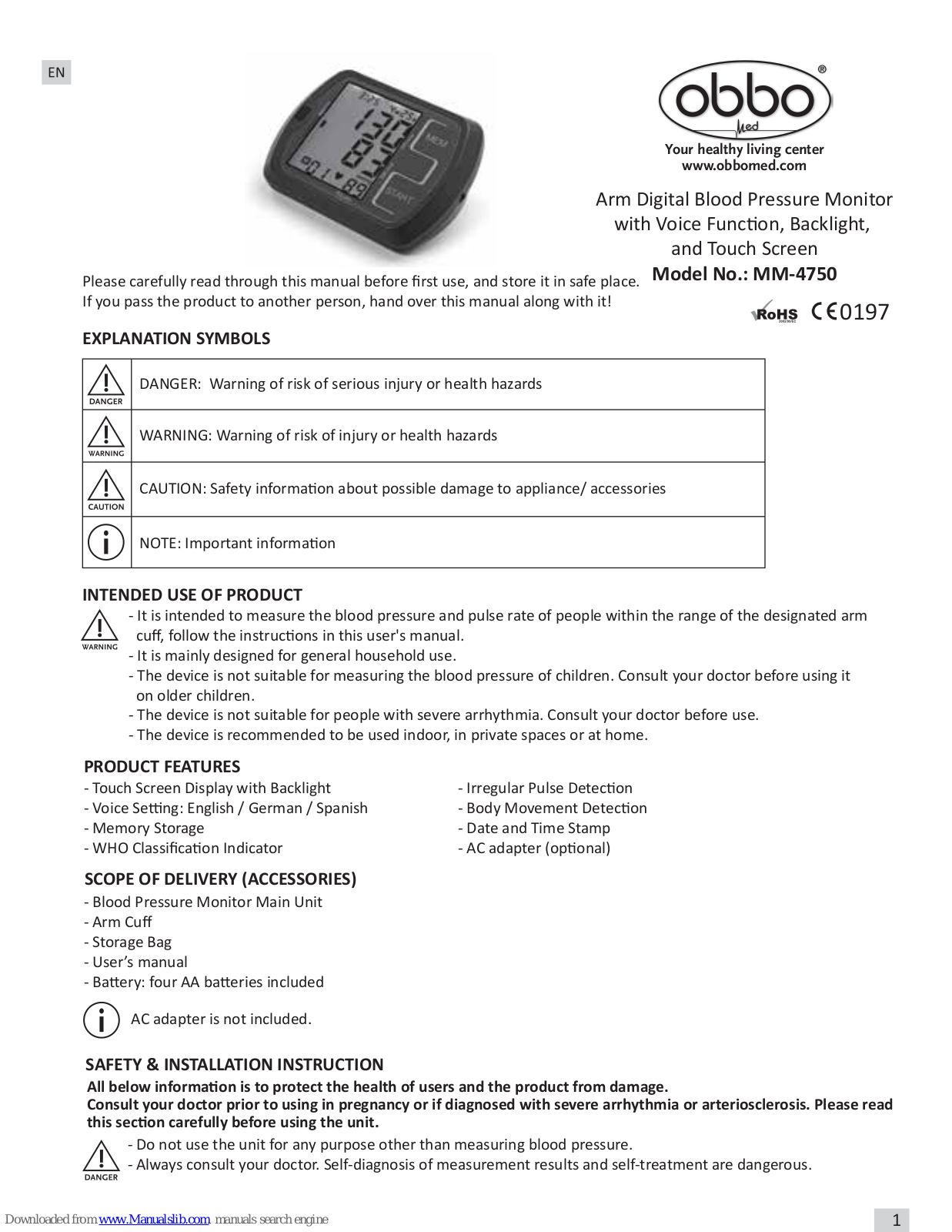 Obbo MM-4750 User Manual