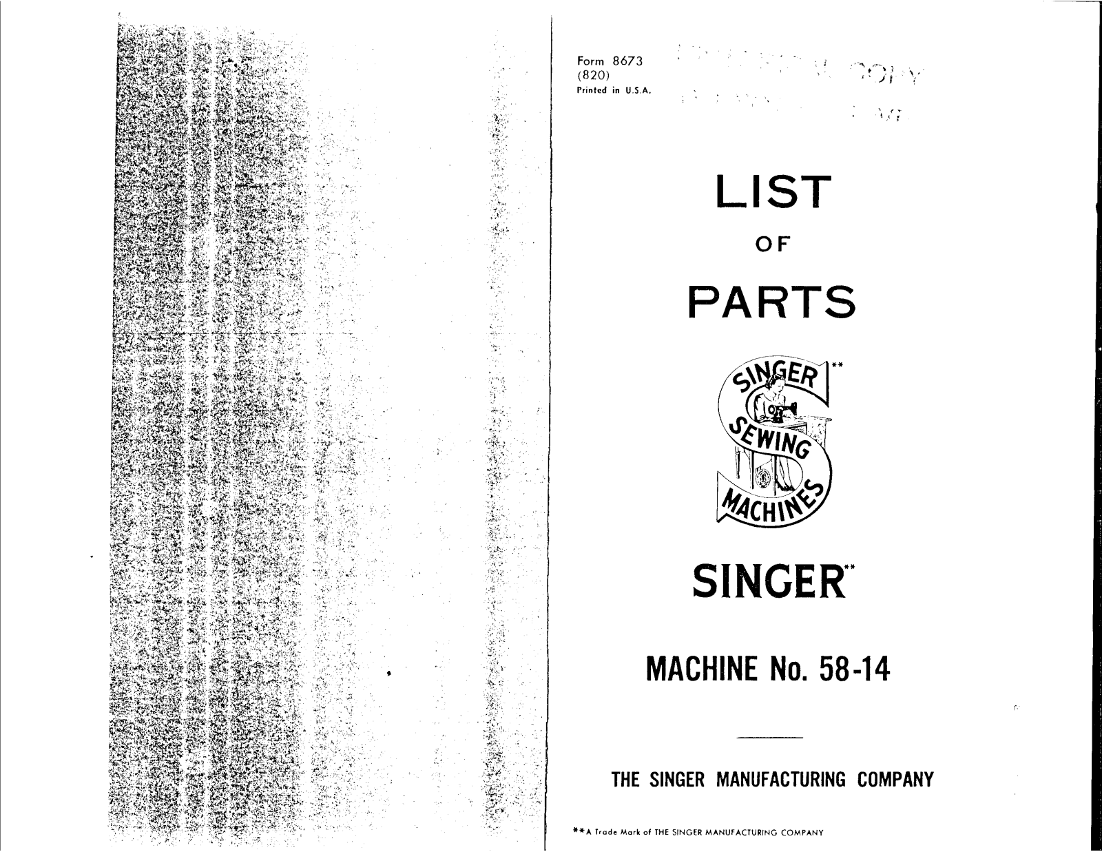 Singer 58-14 User Manual