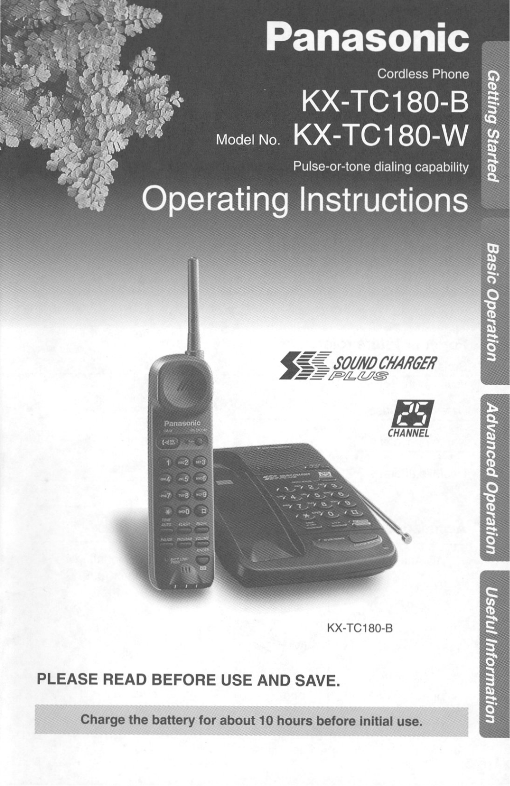 Panasonic kx-tc180 Operation Manual