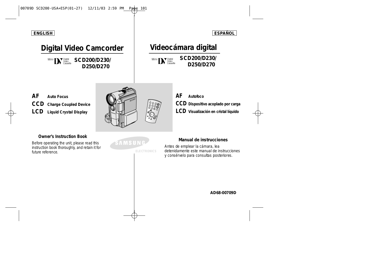 Samsung SC-D250 User Manual