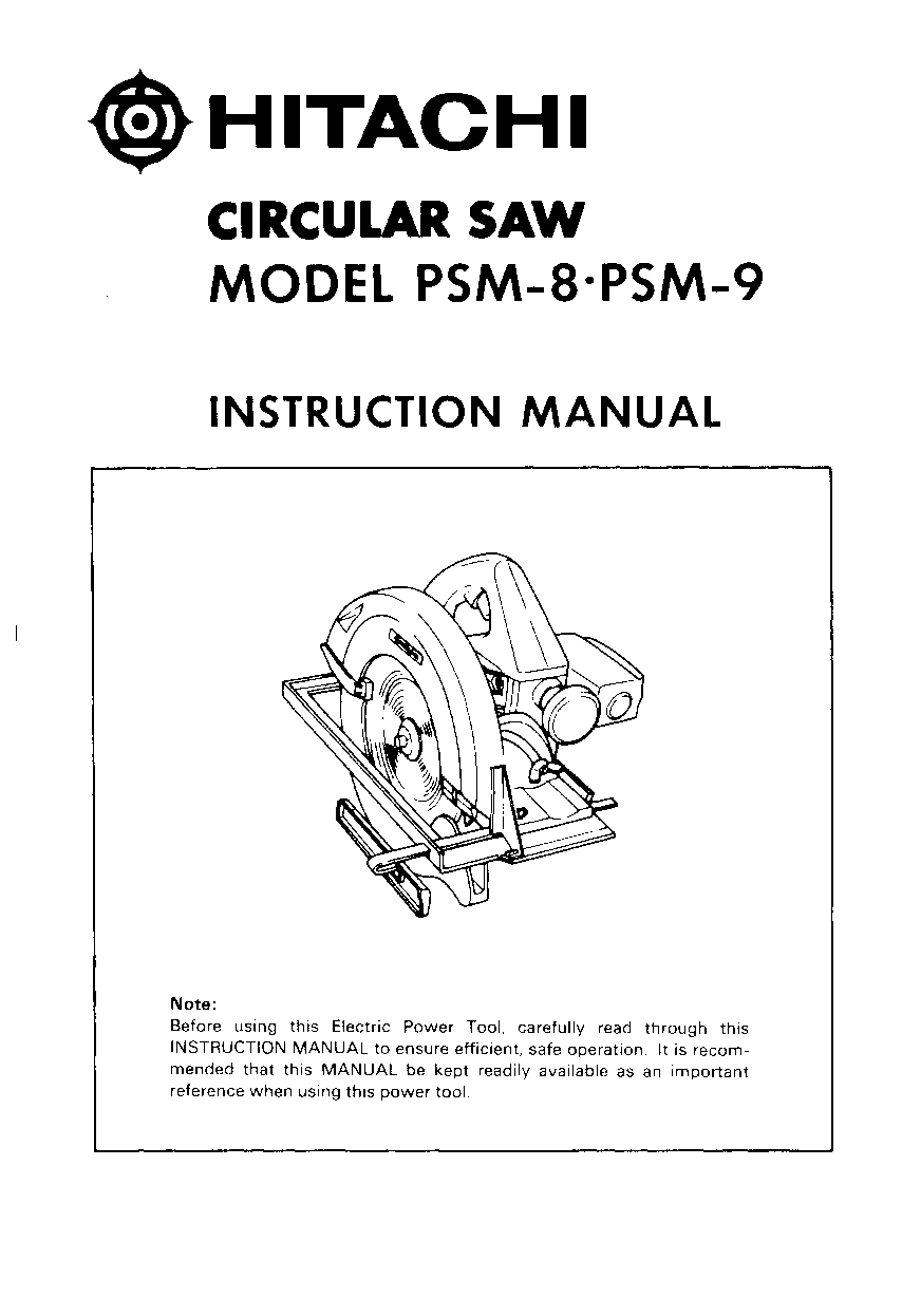 Hitachi PSM9, PSM8 User Manual