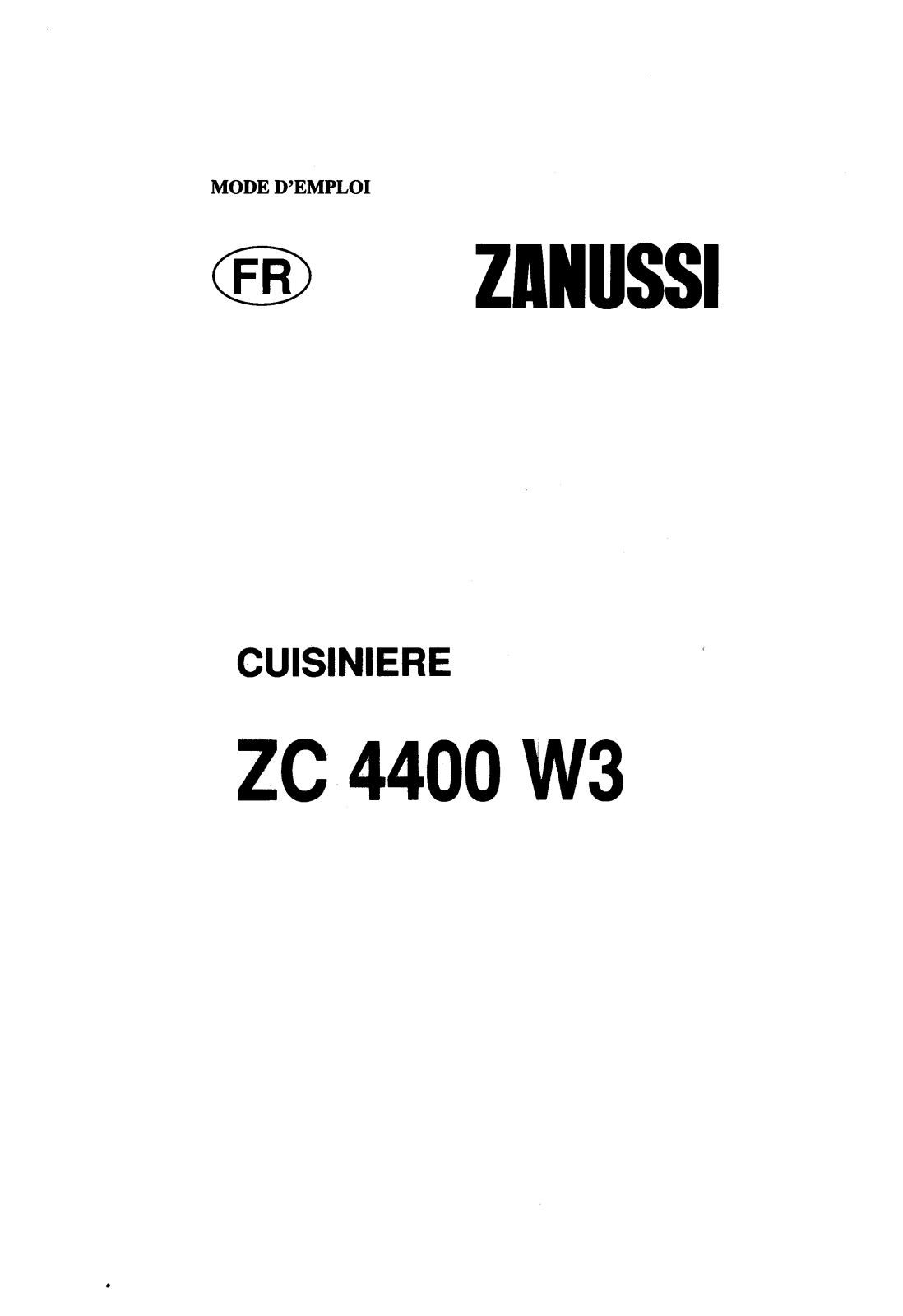 Zanussi ZC4400W3 INSTRUCTION BOOKLET