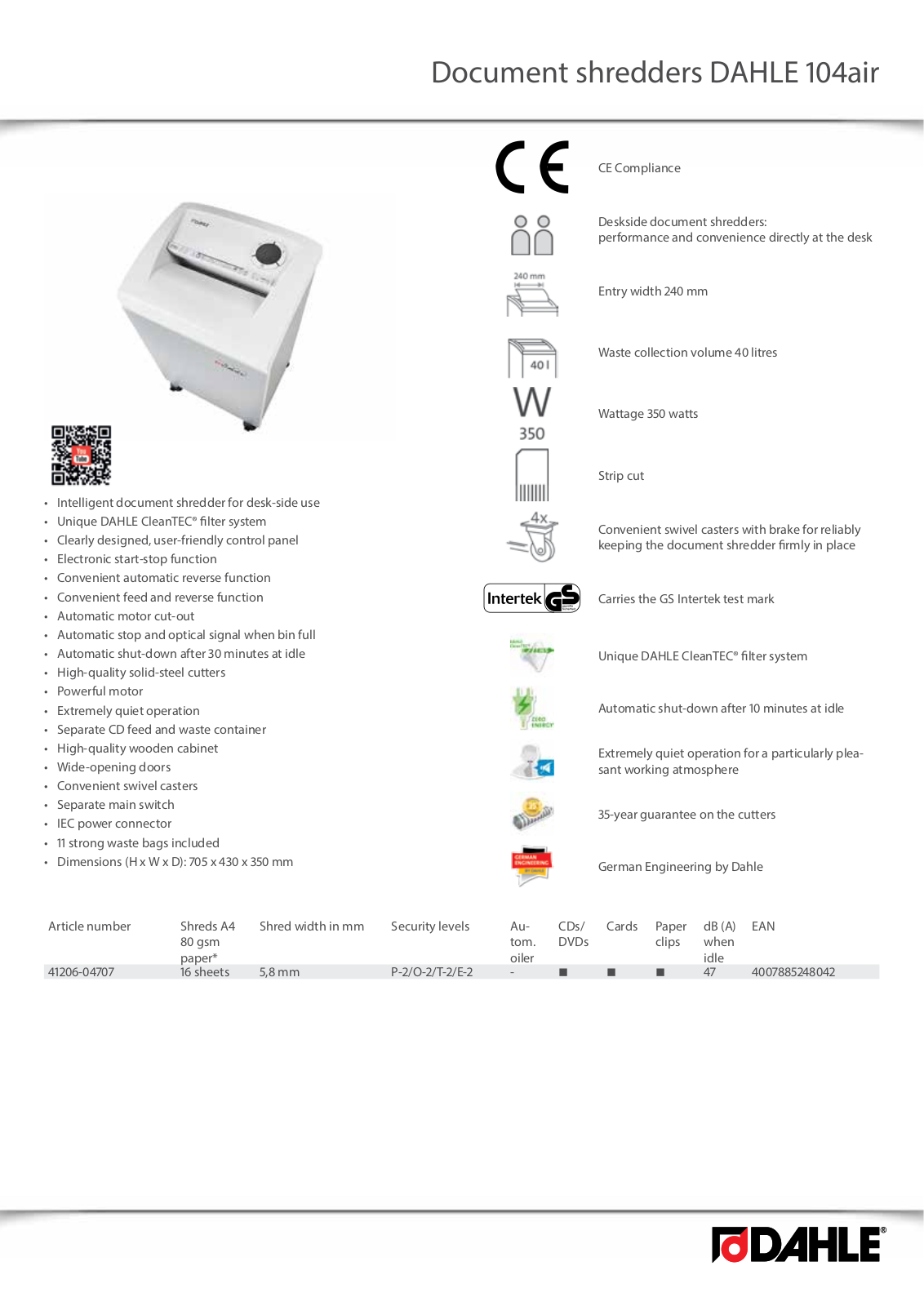 Dahle 104air User Manual