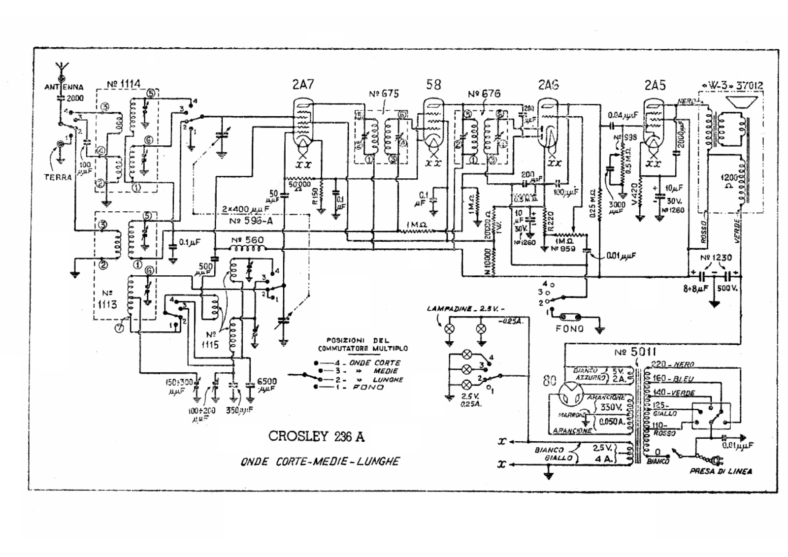 Siare Crosley 236a schematic