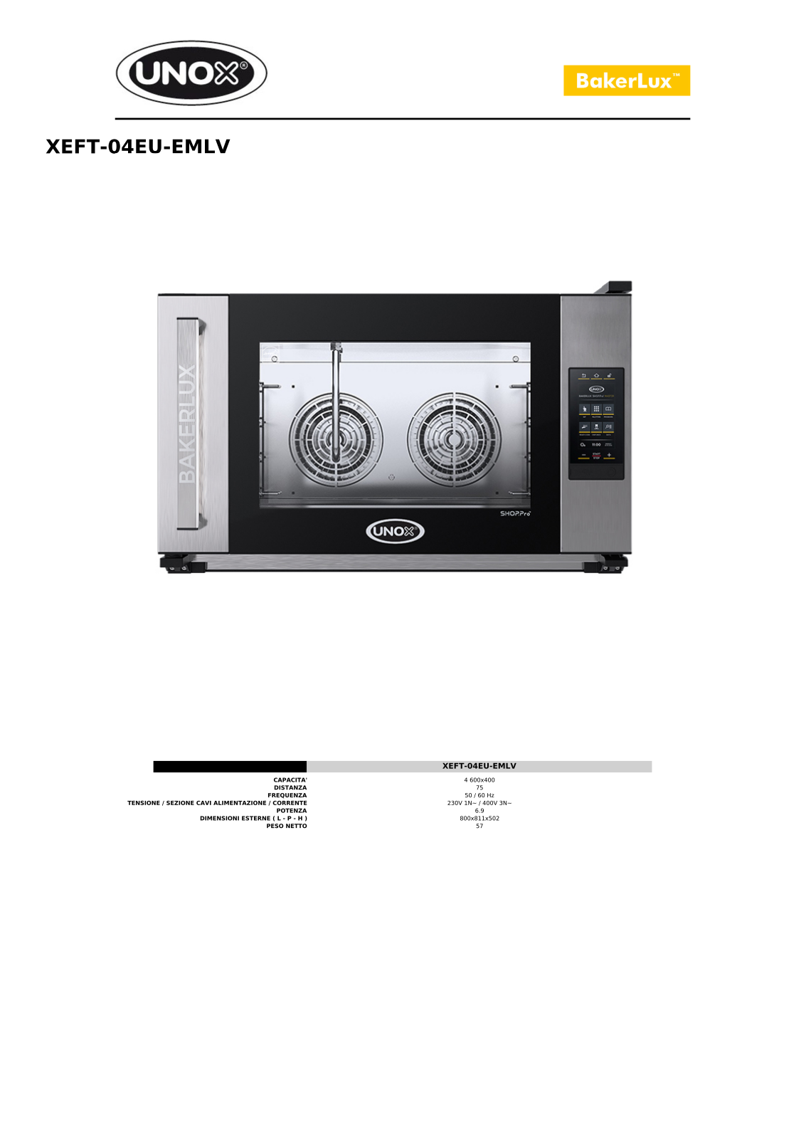 UNOX XEFT-04EU-EMLV Datasheet