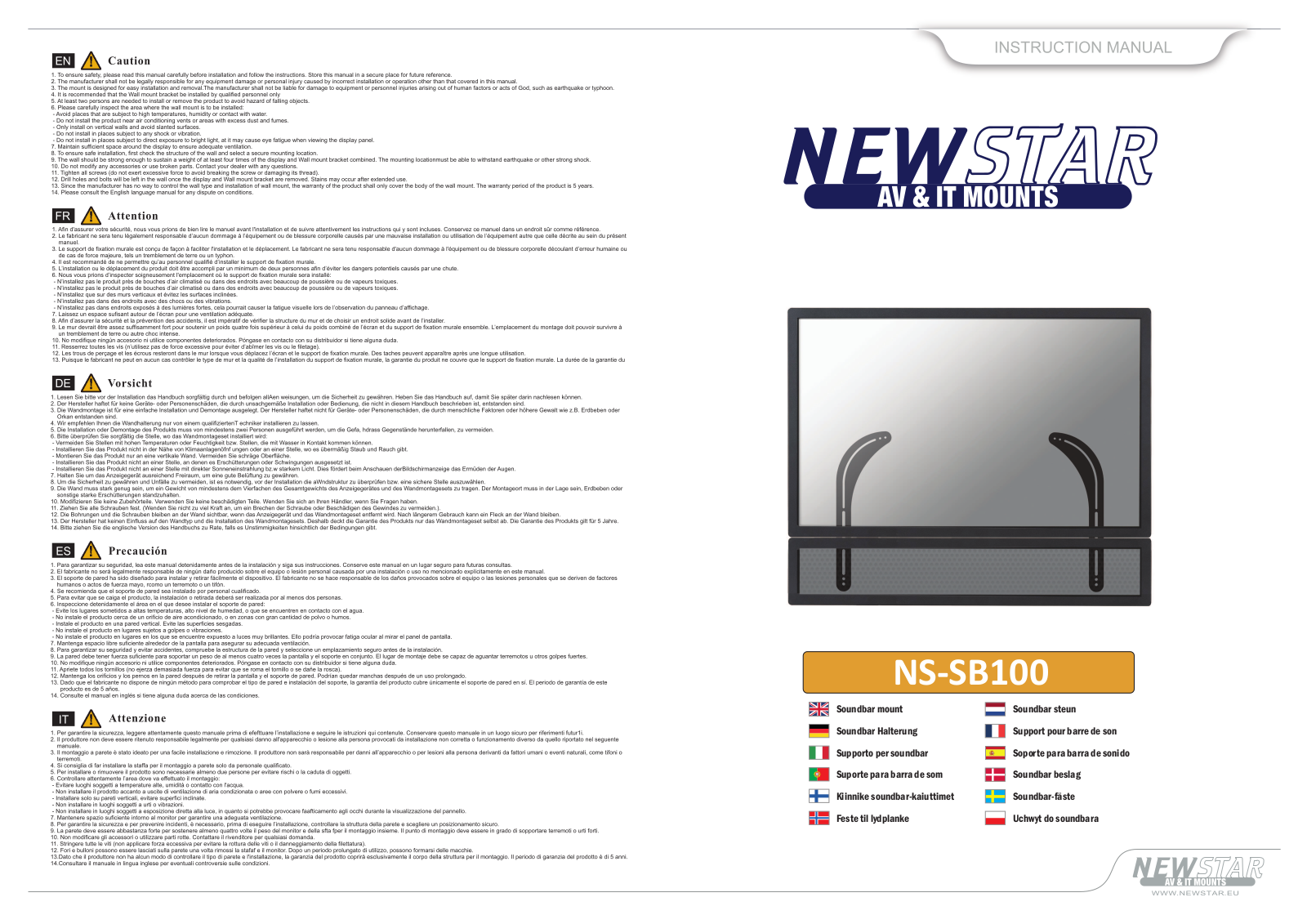 Newstar NS-SB100 User Manual