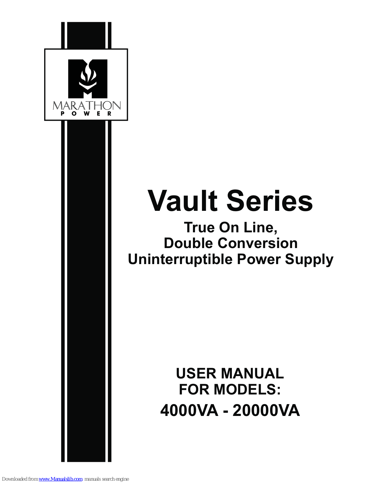 Marathon Power vault 4000VA - 20000VA User Manual