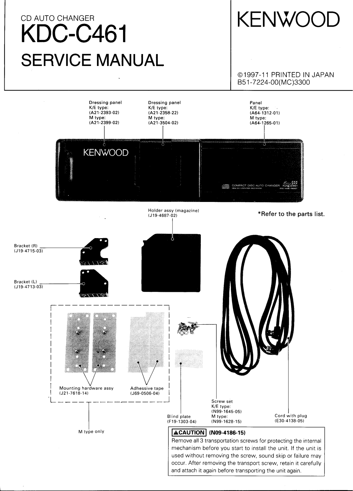 Kenwood KD-CC-461 Service Manual