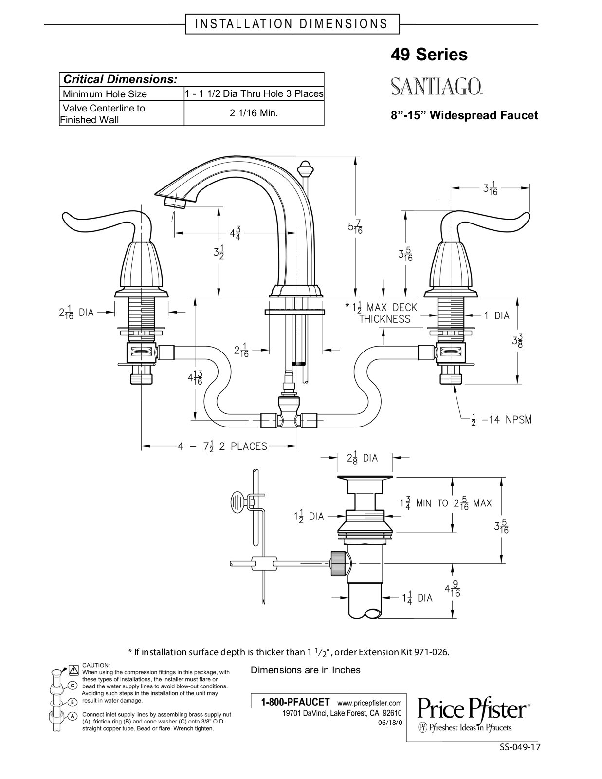 Pfister F-049-ST0K User Manual