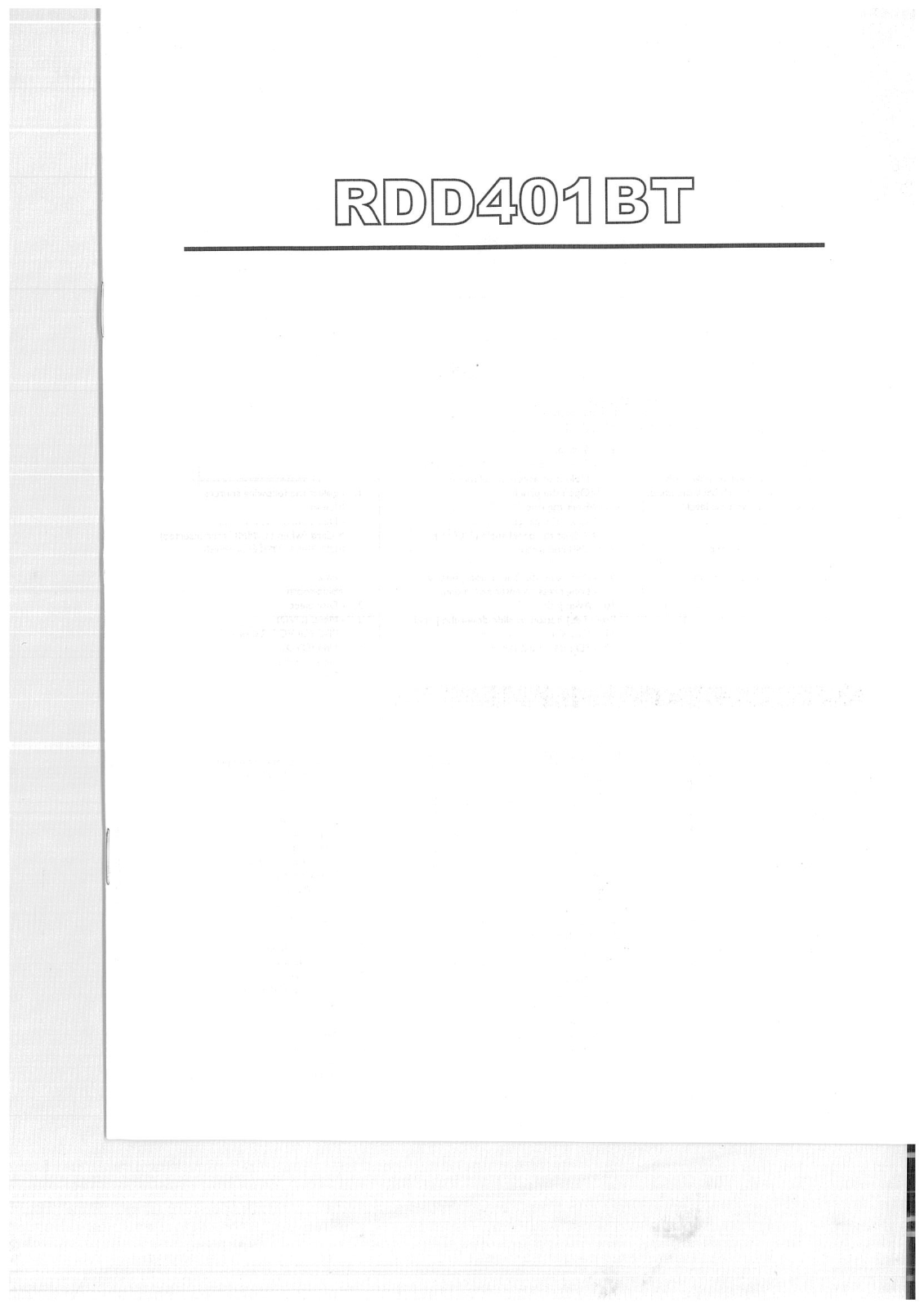 Caliber Audio Technology RDD401BT User Manual