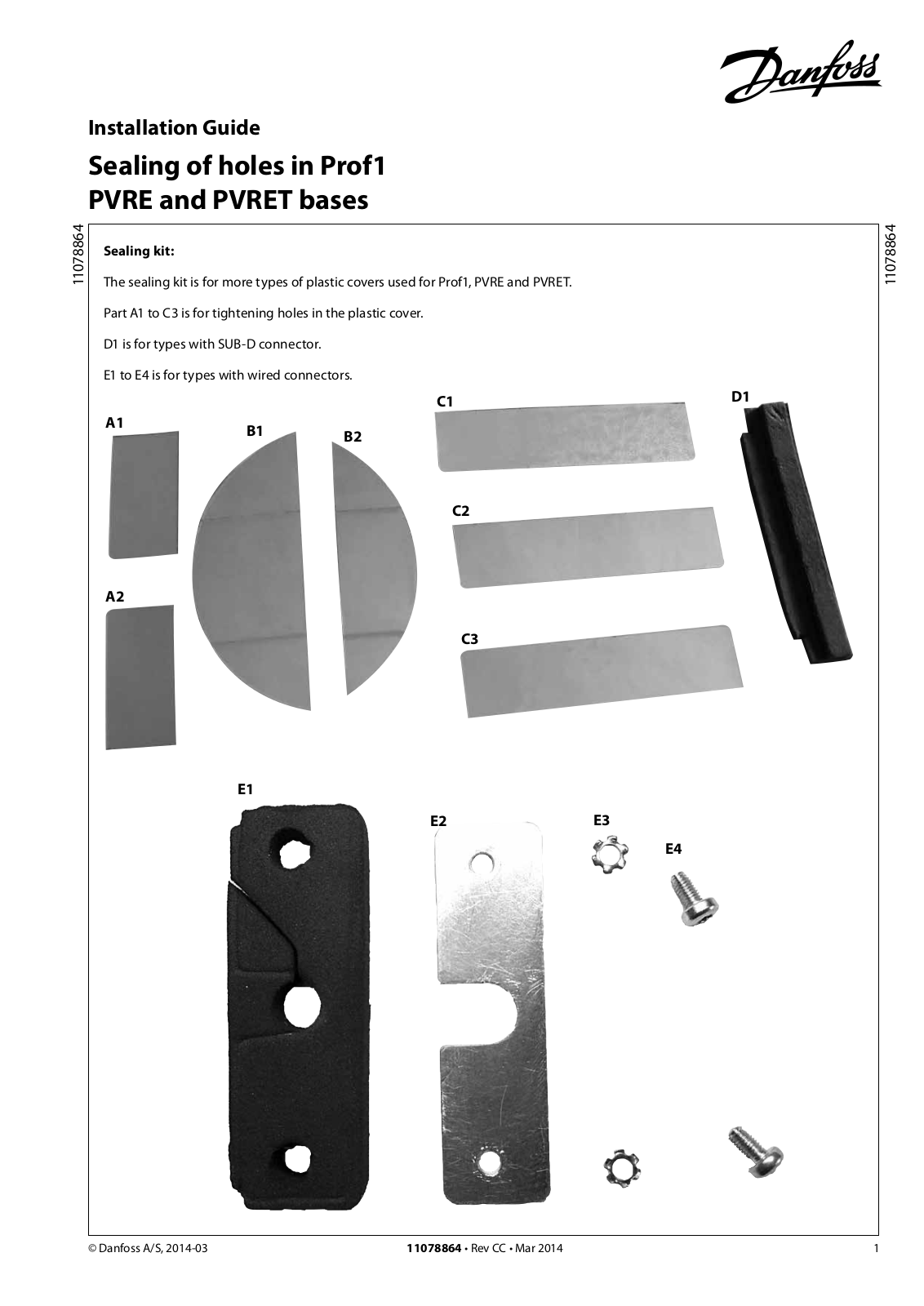 Danfoss PVRE, PVRET Installation guide