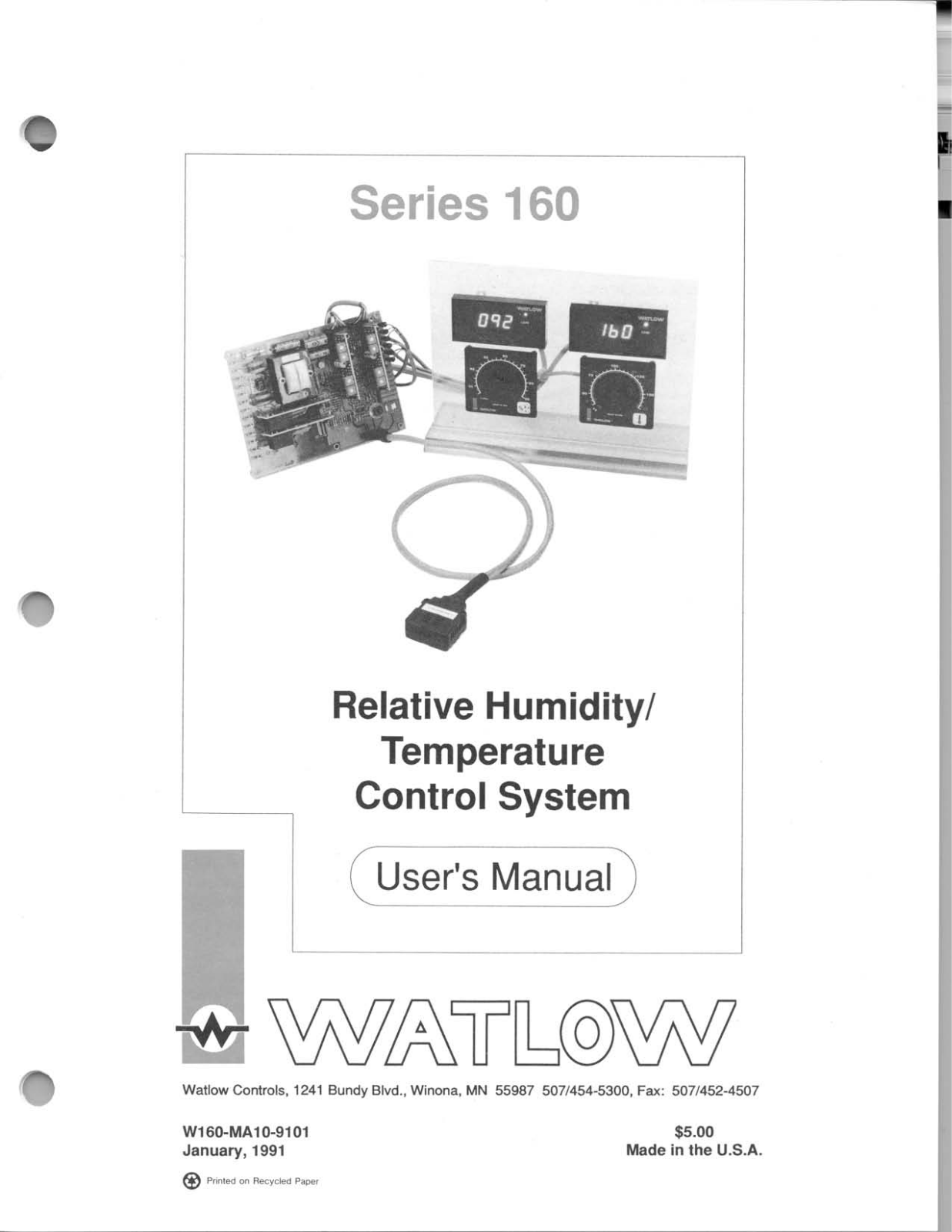 Watlow Electric 160 User Manual