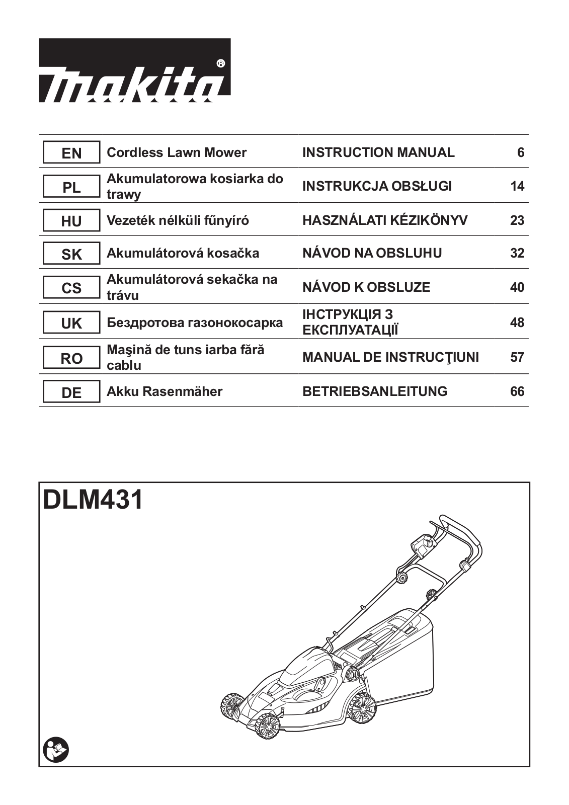 Makita DLM431Z User Manual