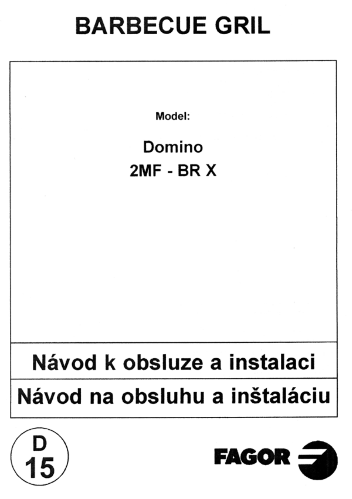 Fagor 2MF-BR X User Manual