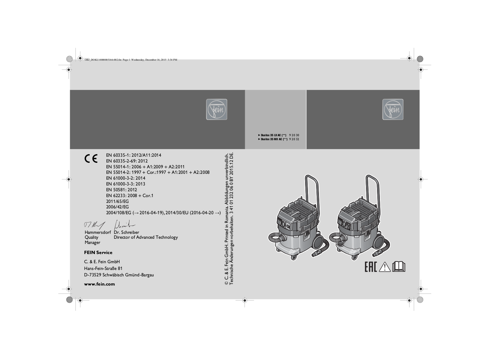 Fein 92030060000 User manual