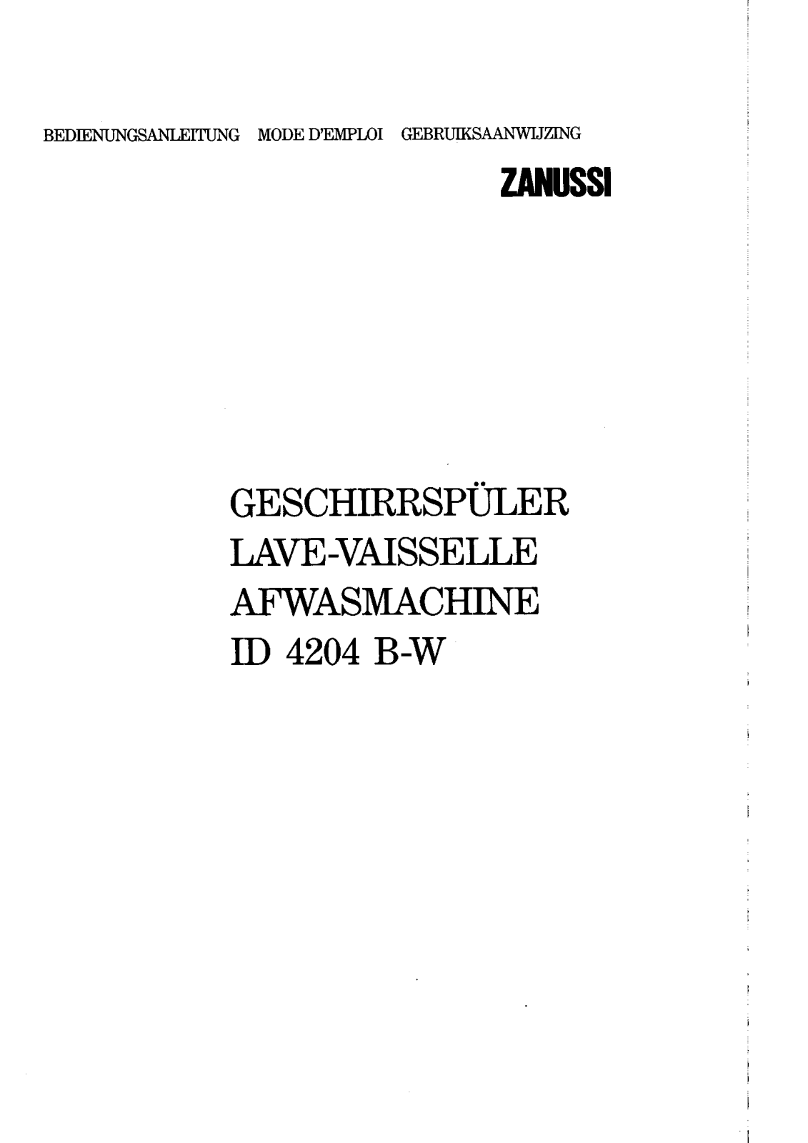 Zanussi ID4204W, ID4204B User Manual