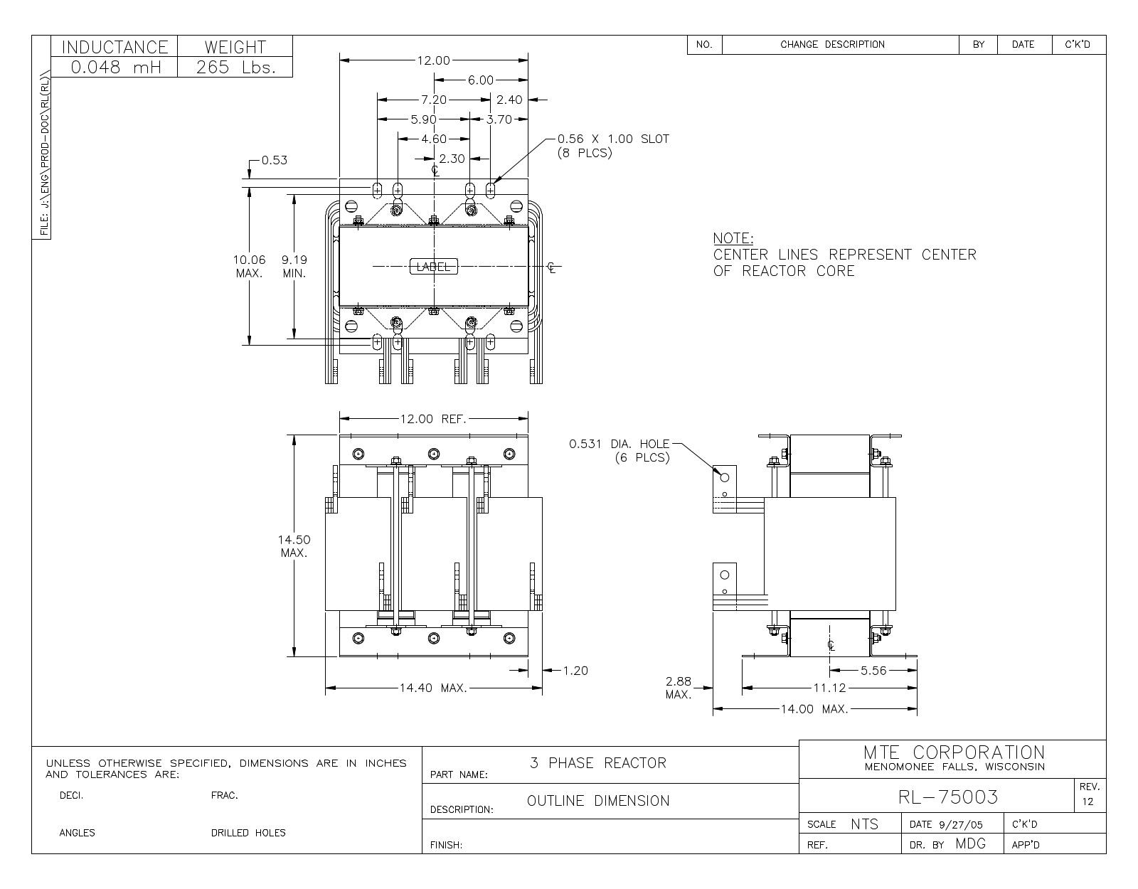 MTE RL-75003 CAD Drawings