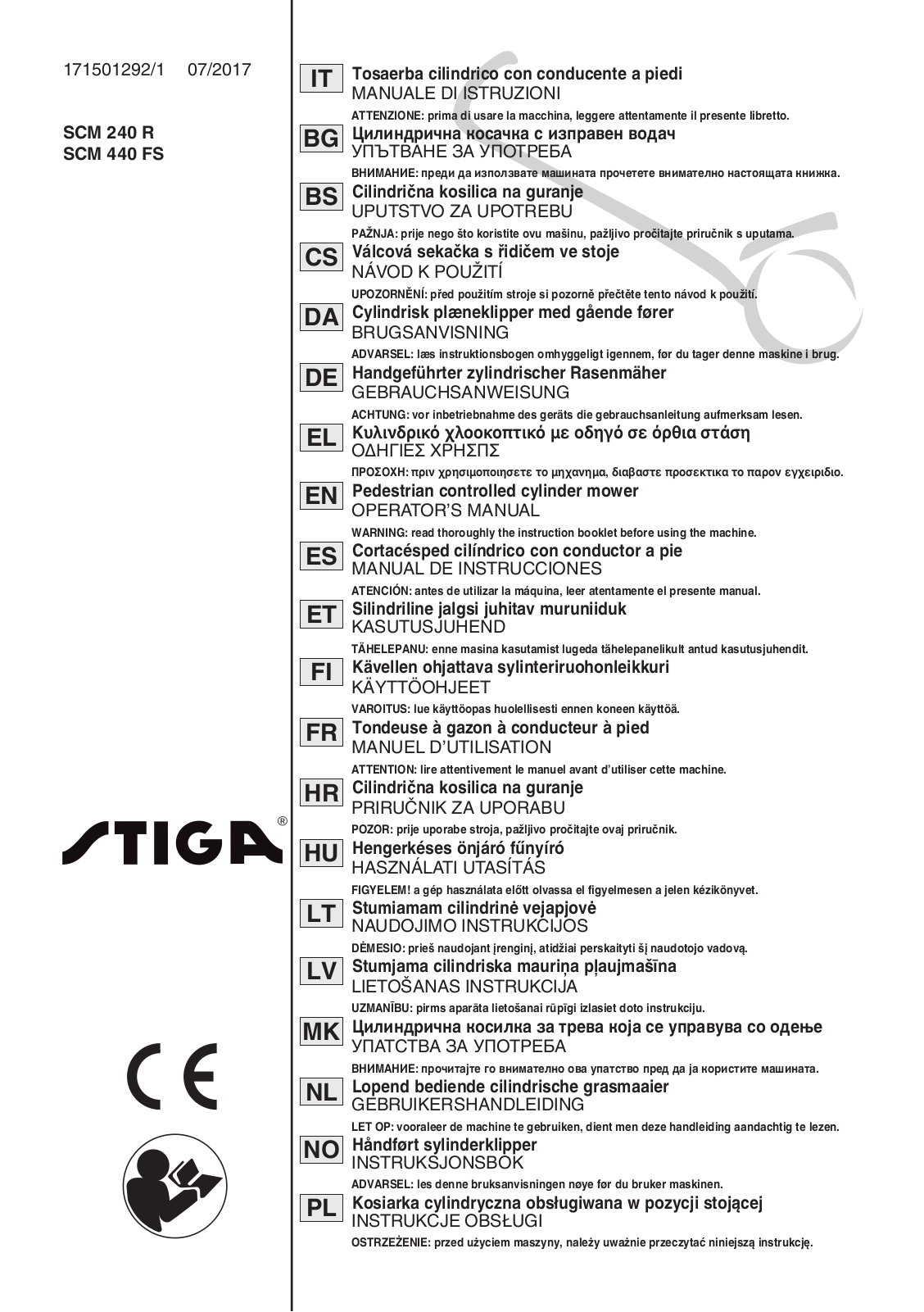 Stiga SCM 240 R, SCM 440 FS operation manual