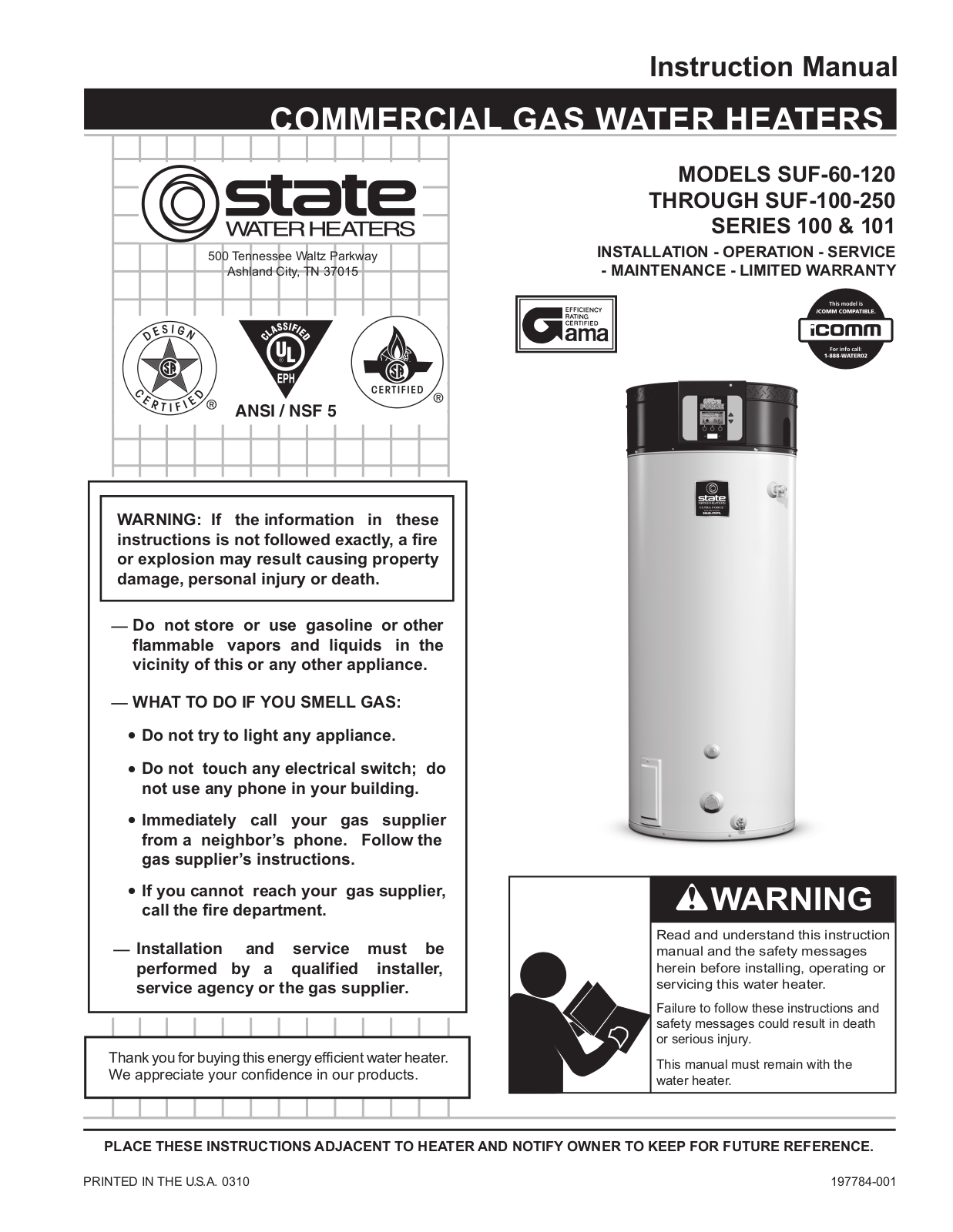 State SUF 100 150 Service Manual