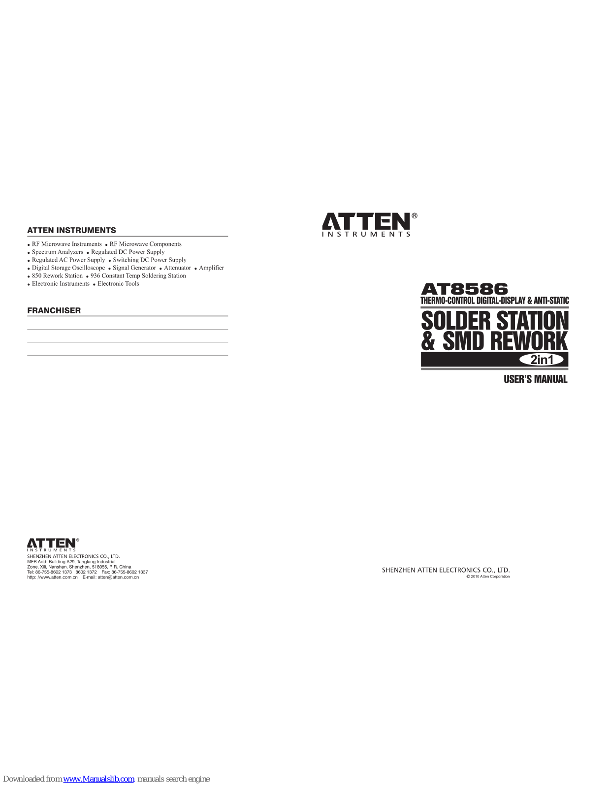 Atten AT8586 User Manual