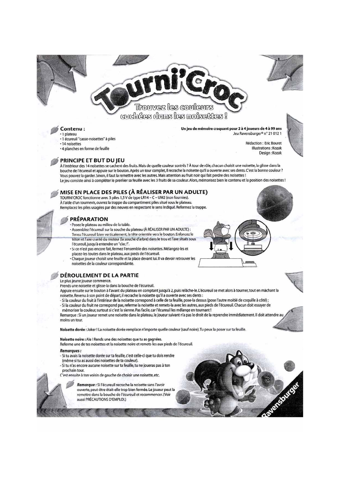 RAVENSBURGER TOURNI CROC User Manual