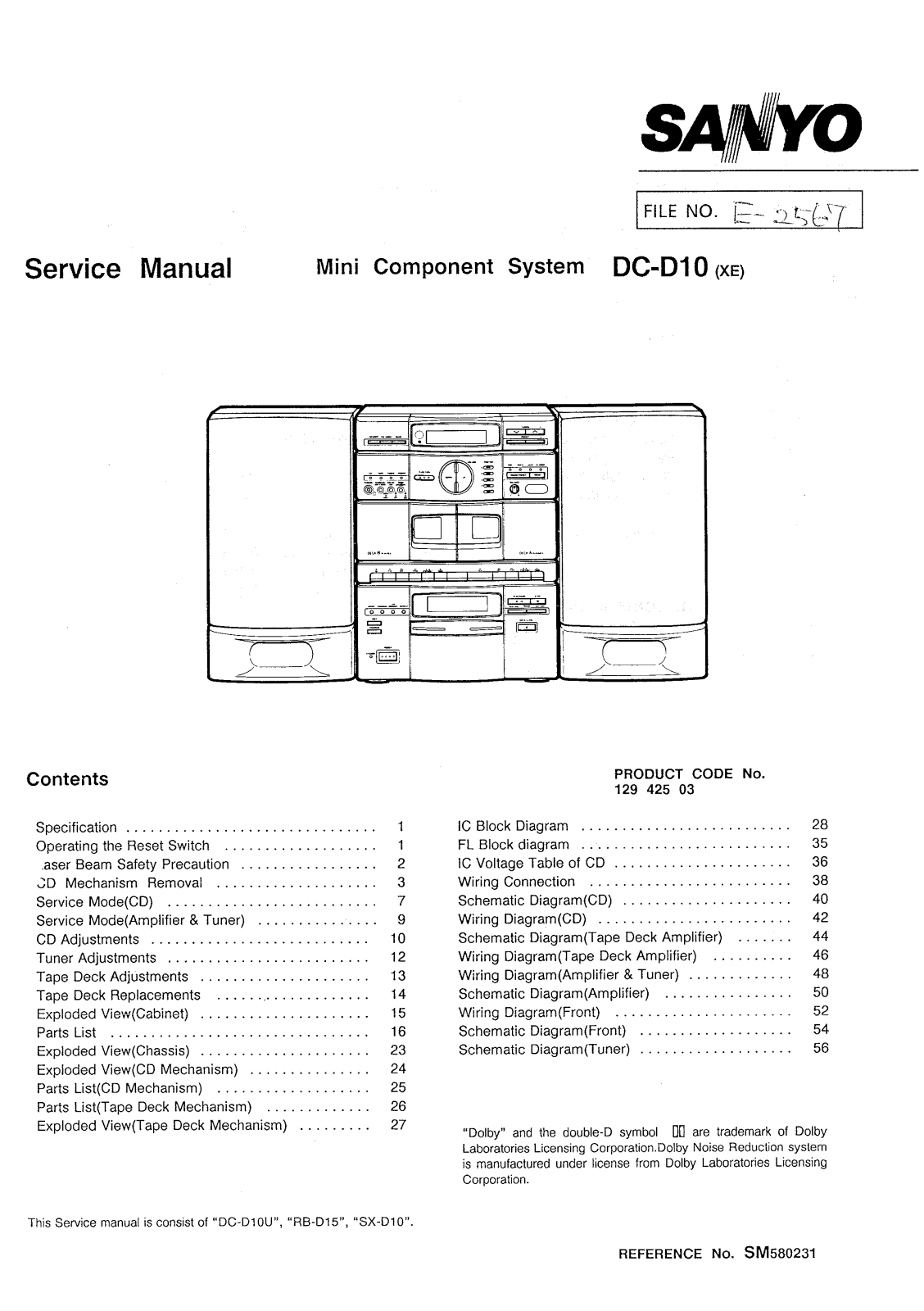 Sanyo DC D10 Service Manual