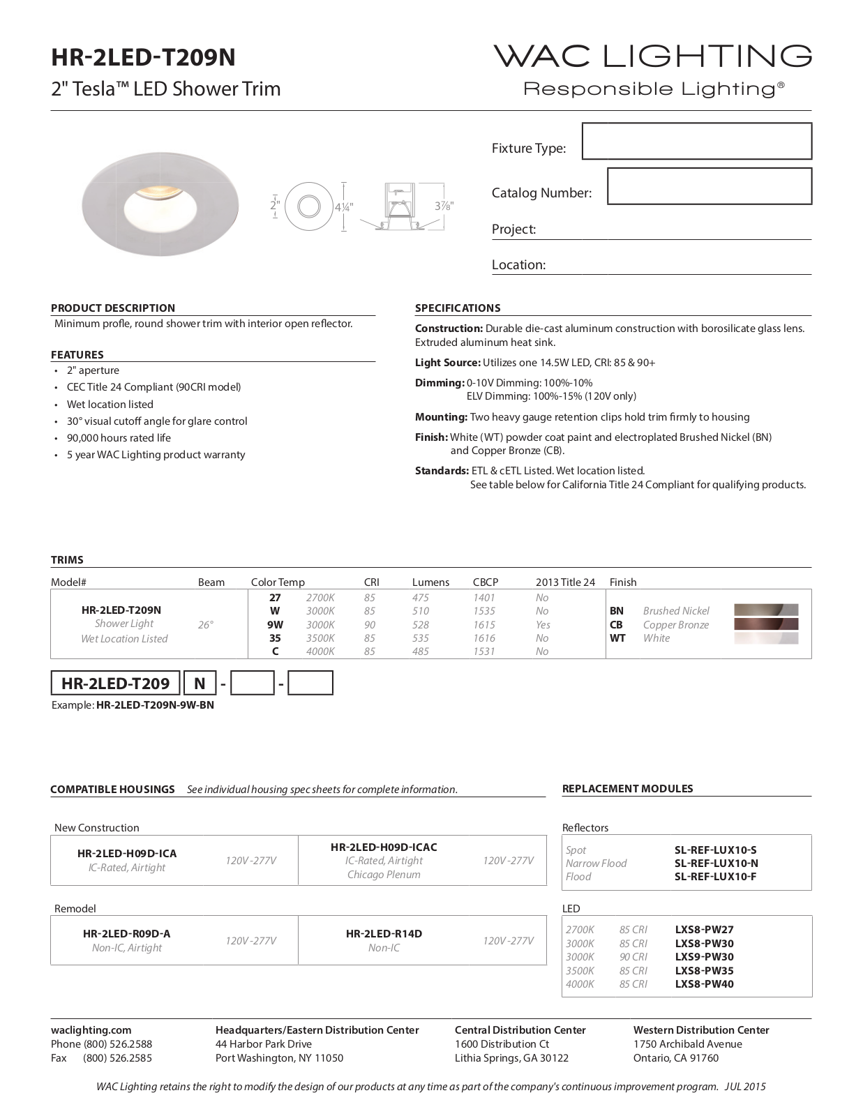 WAC Lighting WAC5728 Specifications - ManualMachine.com