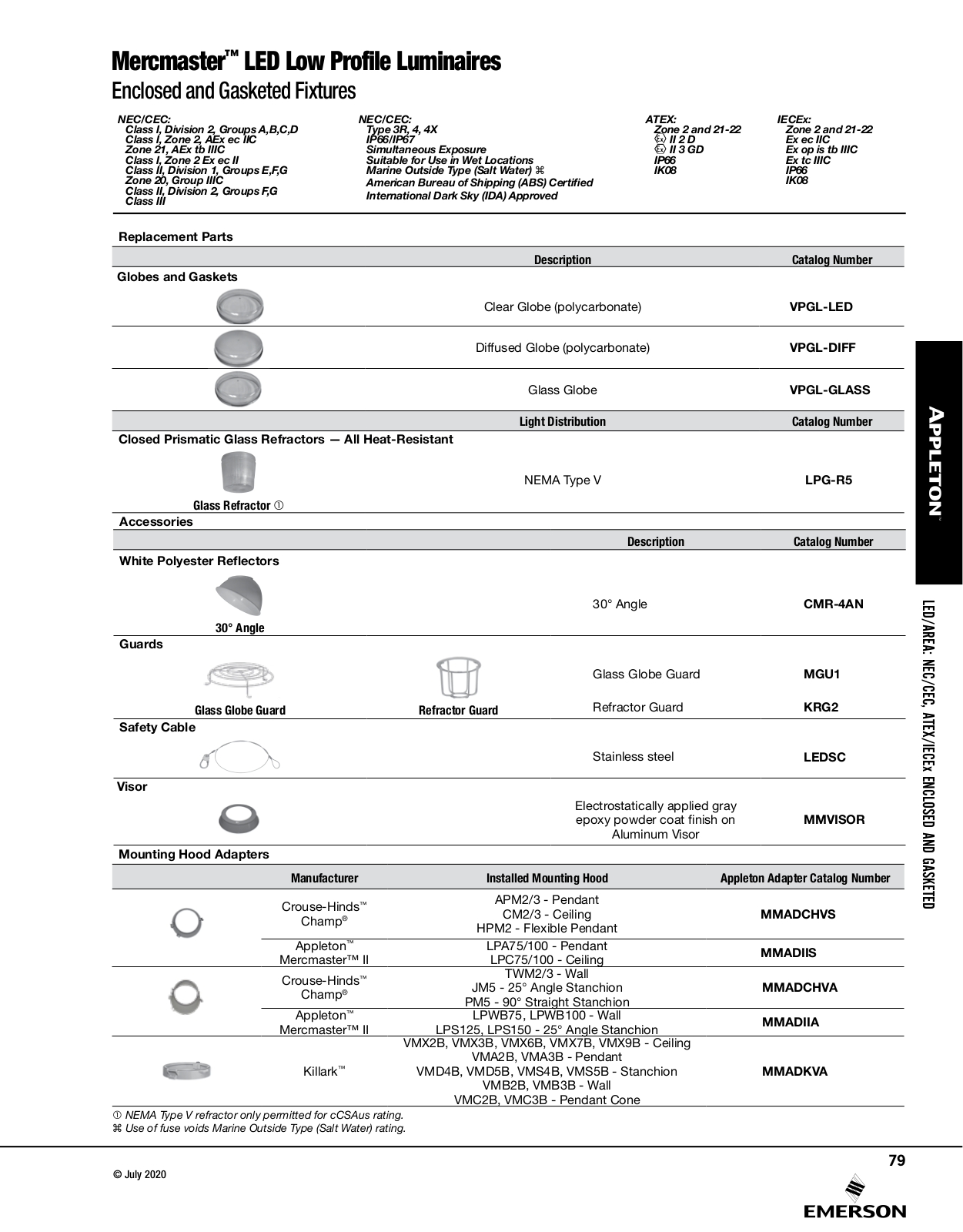 Appleton Mercmaster™ LED Low Profile Luminaires Catalog Page