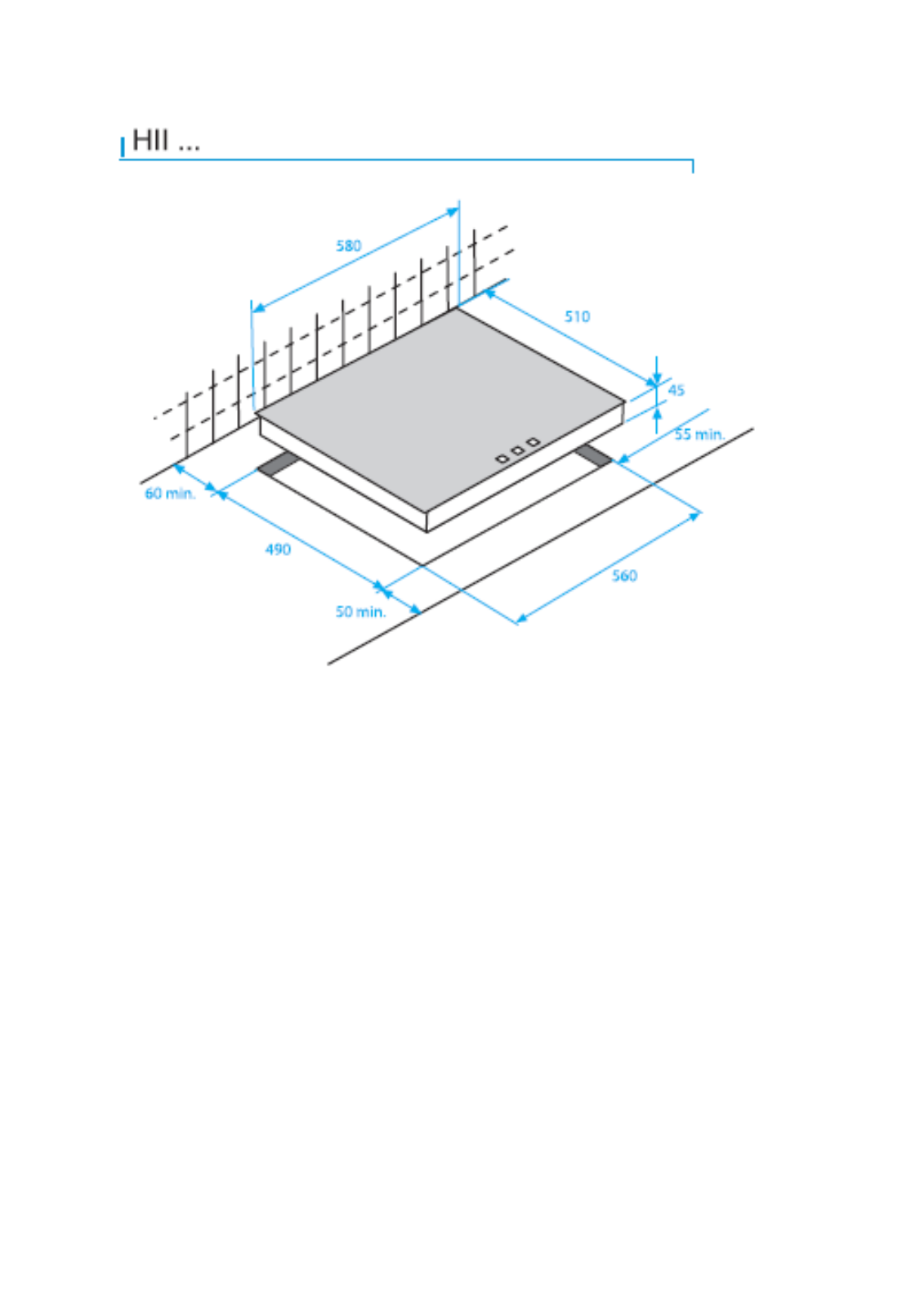 Beko HII-64400 DIMENSIONS