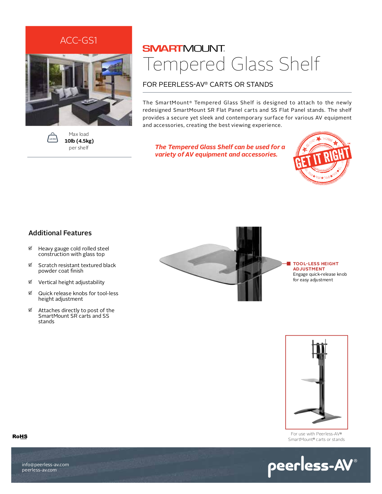 Peerless-AV ACC-GS1 Datasheet