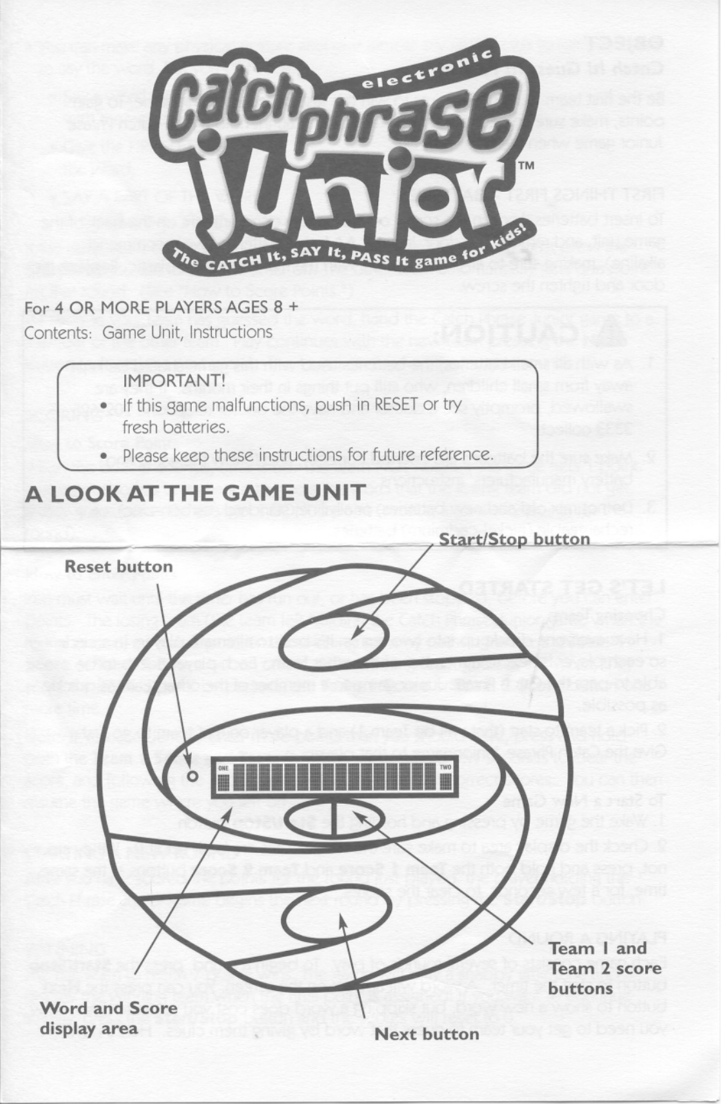 HASBRO Catch Phrase Jr User Manual