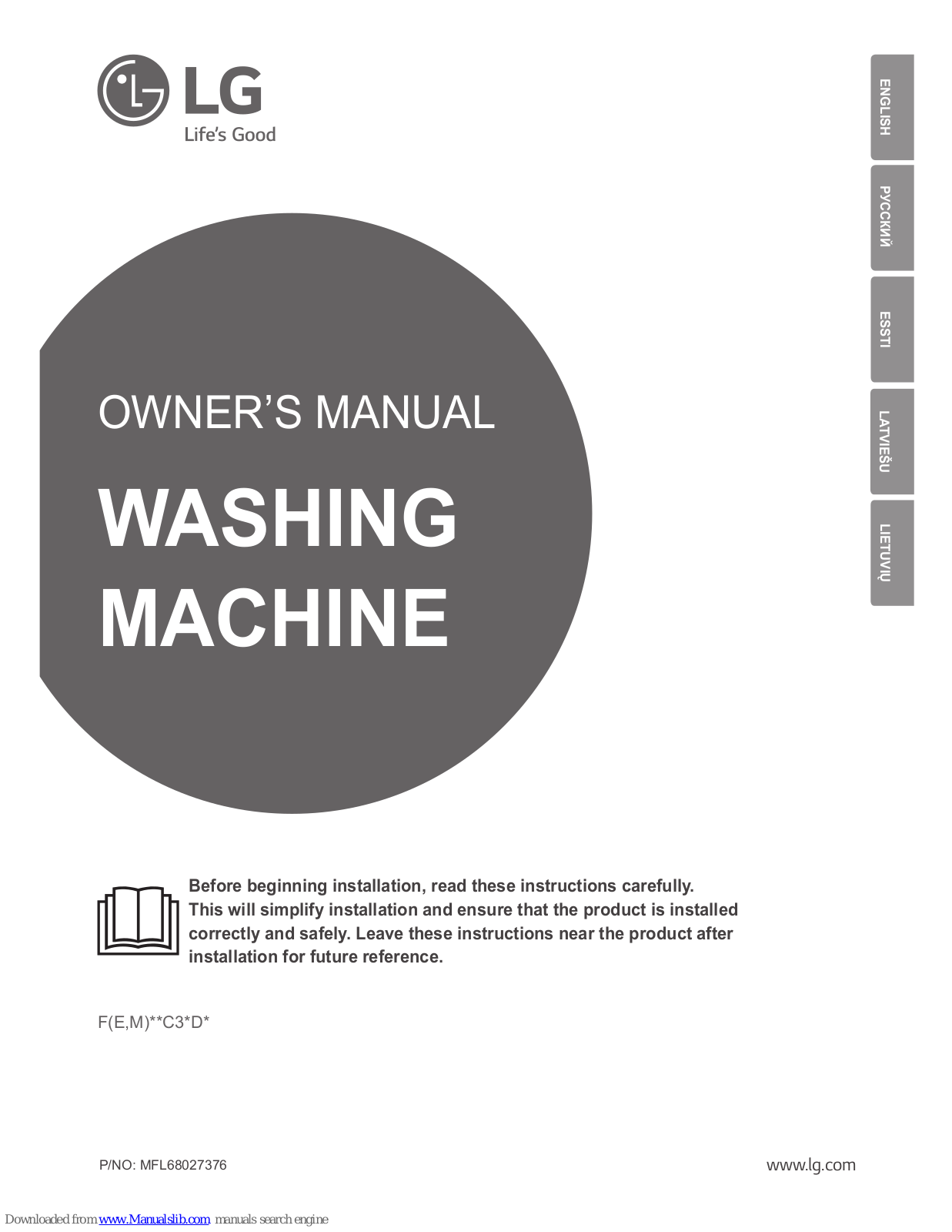 LG FEC3D, FMC3D Owner's Manual