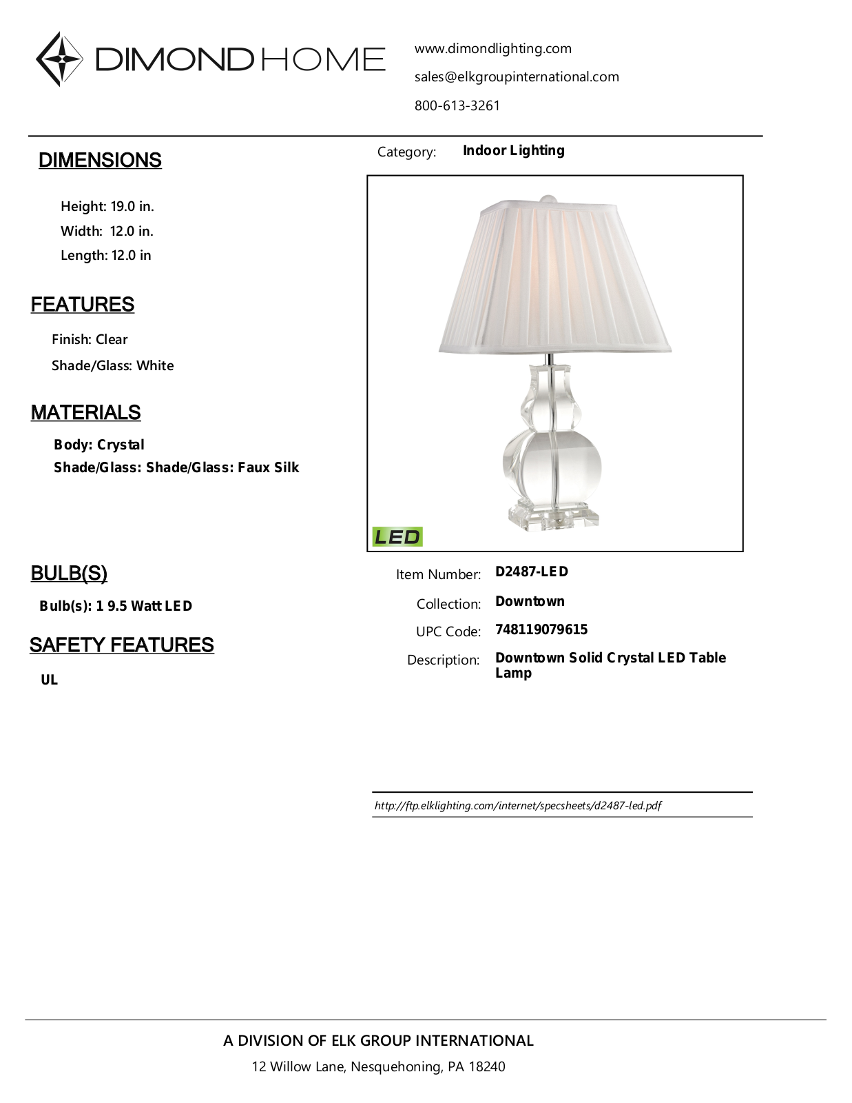 ELK Home D2487LED User Manual