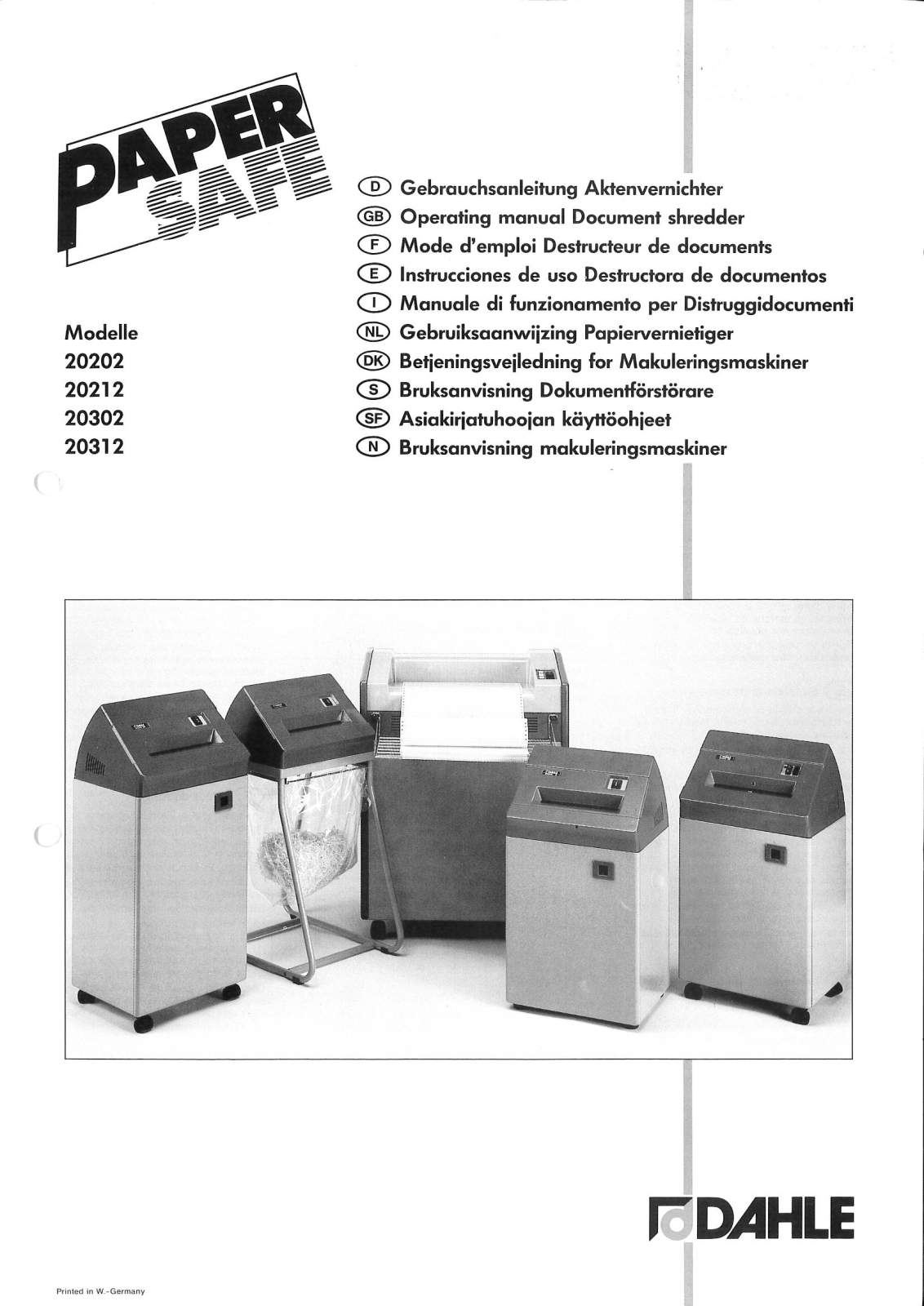 Dahle 20202, 20302, 20212, 20312 User Manual