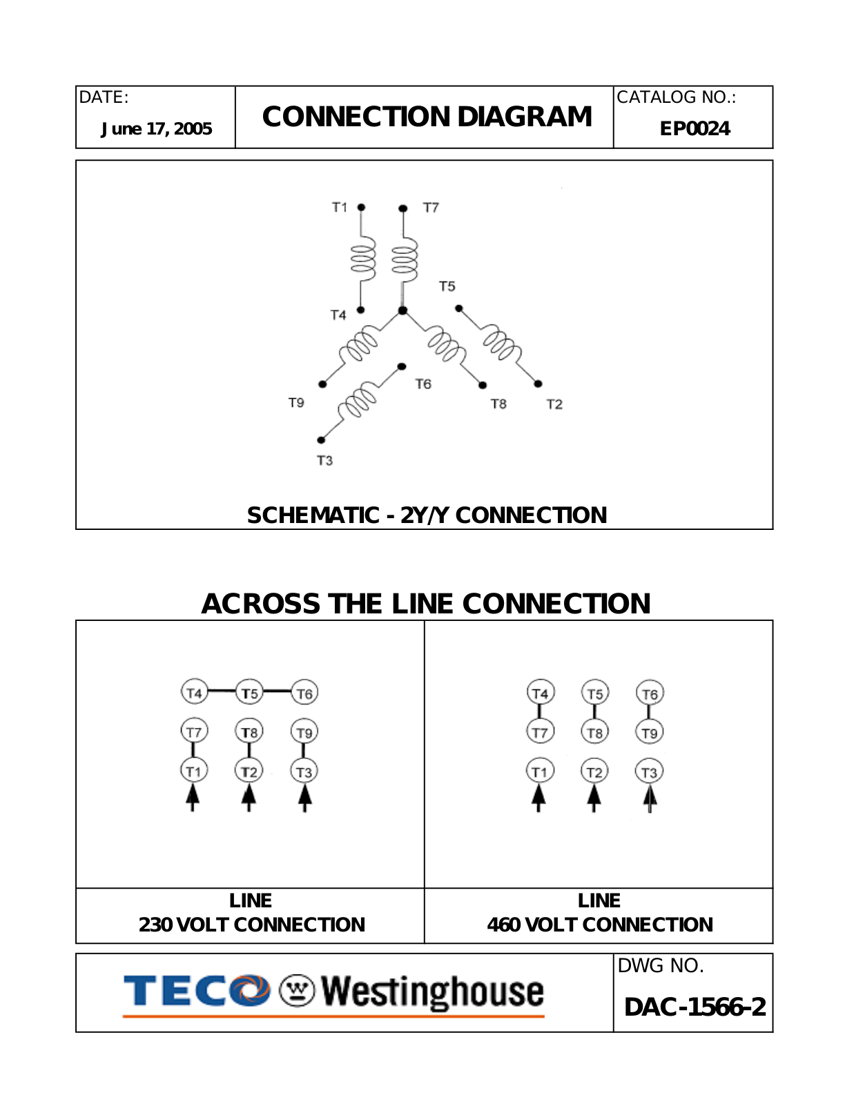 Teco EP0024 Connection Diagram