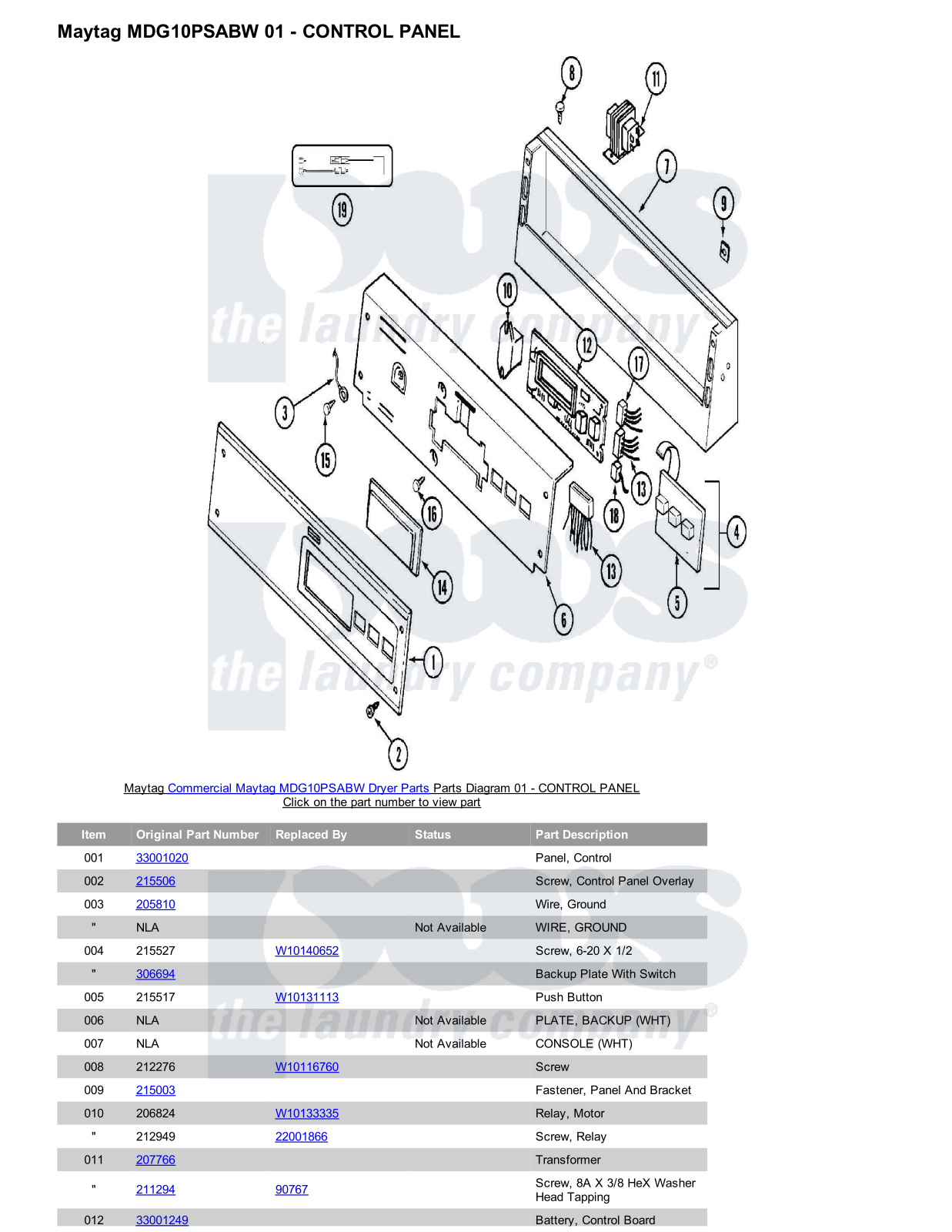 Maytag MDG10PSABW Parts Diagram