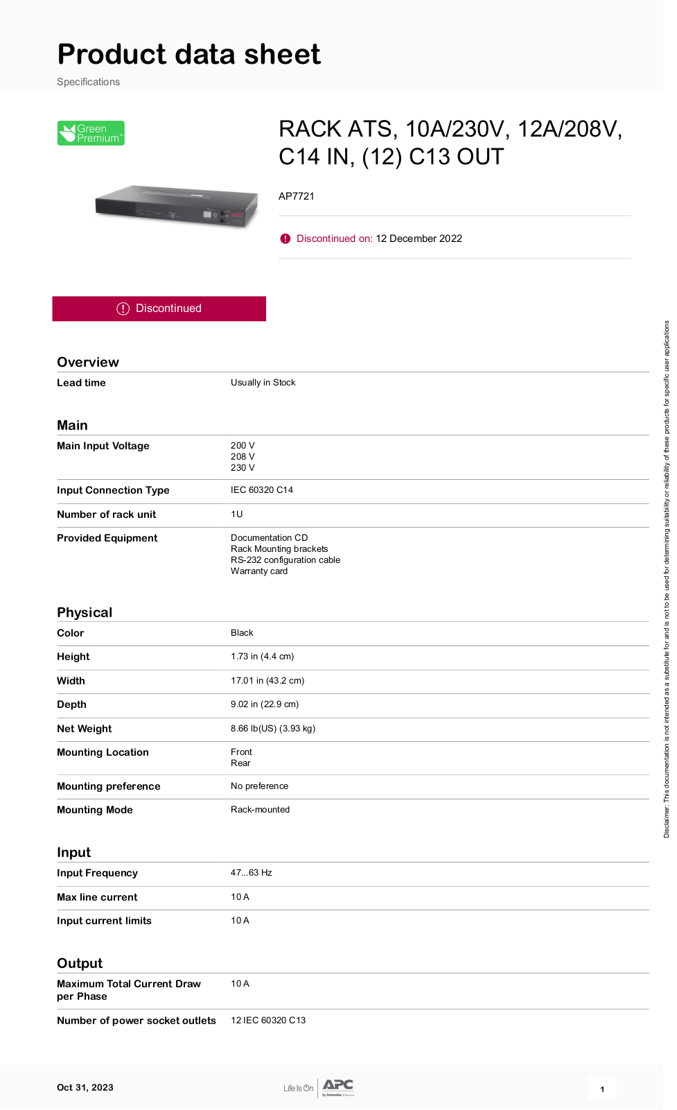 apc ap7721 data sheet