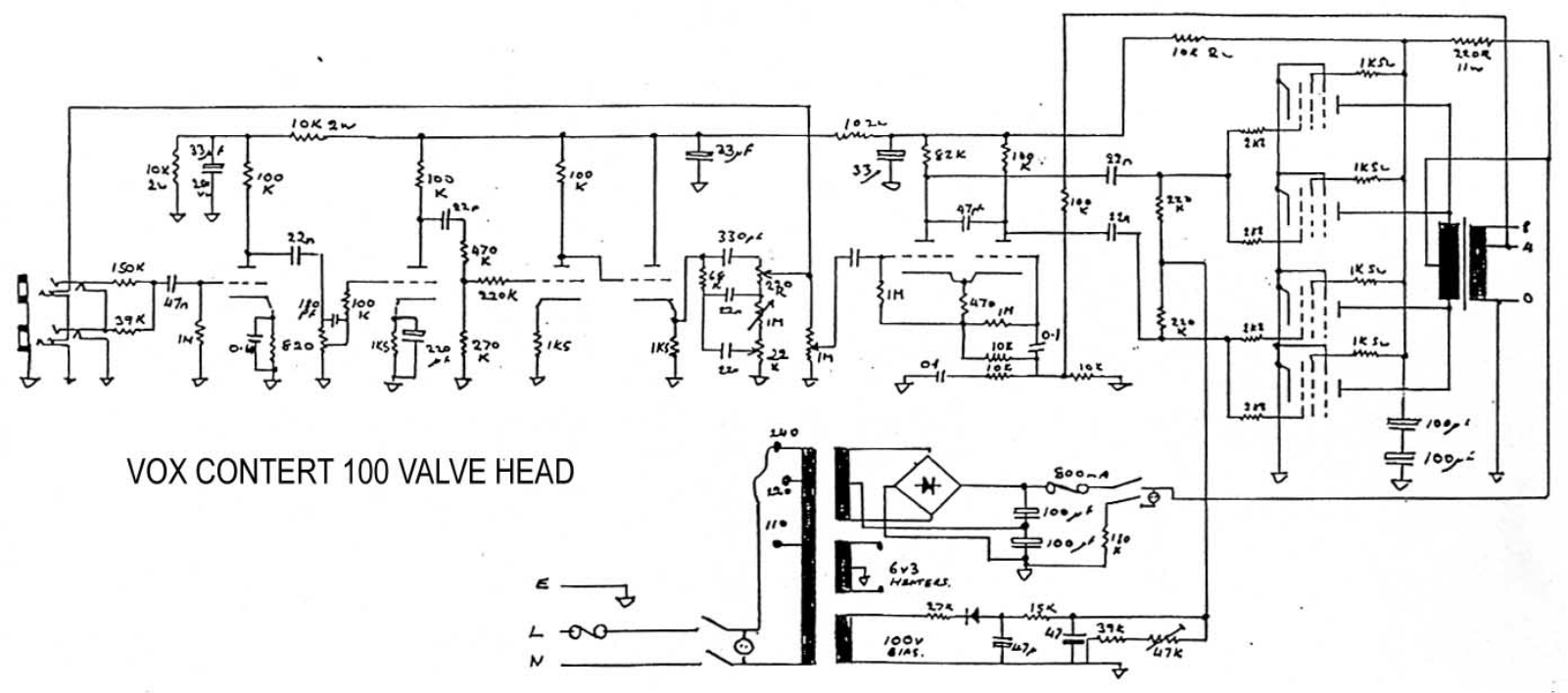 Vox conc100 schematic