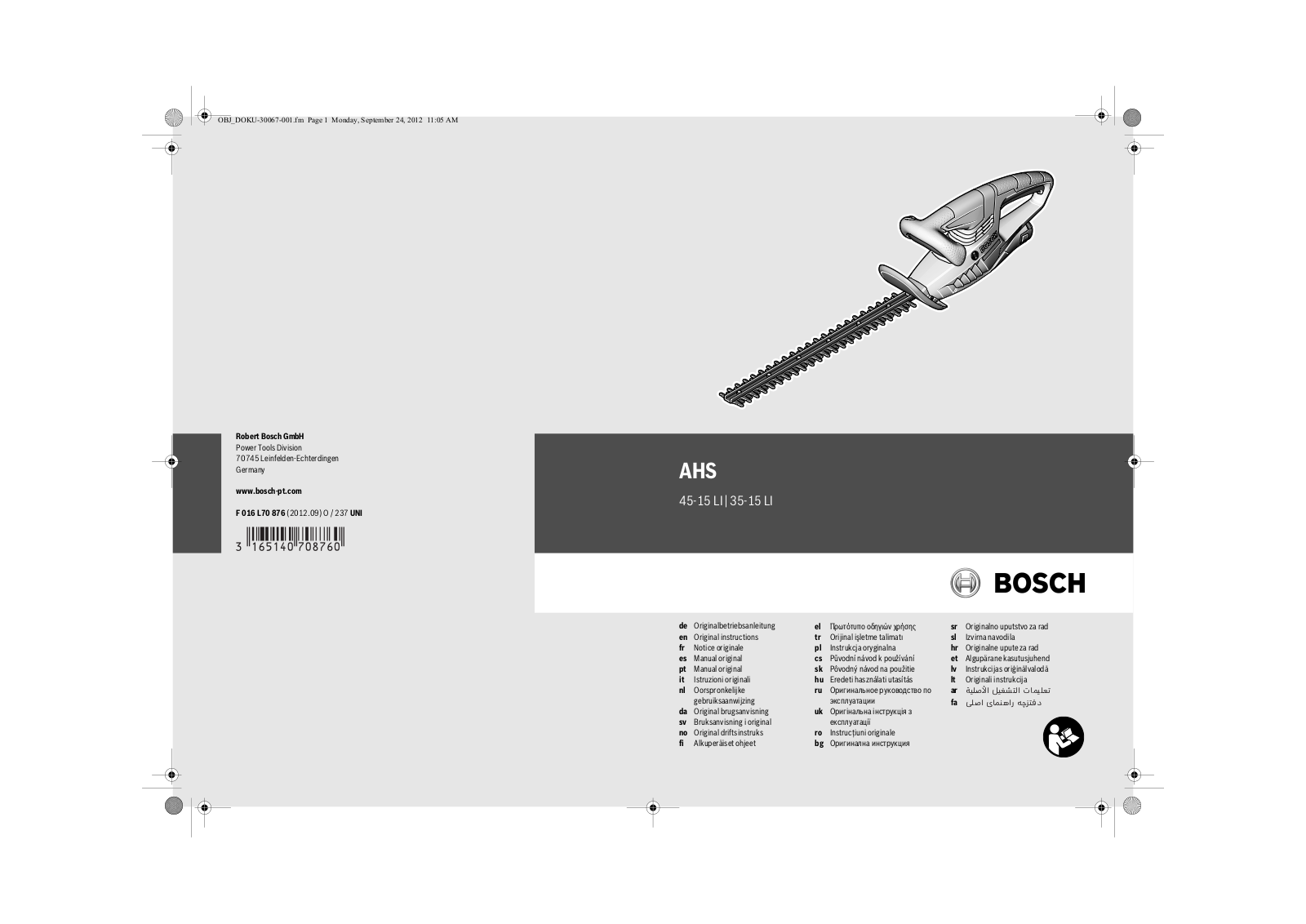 Bosch AHS 45-15 LI User Manual