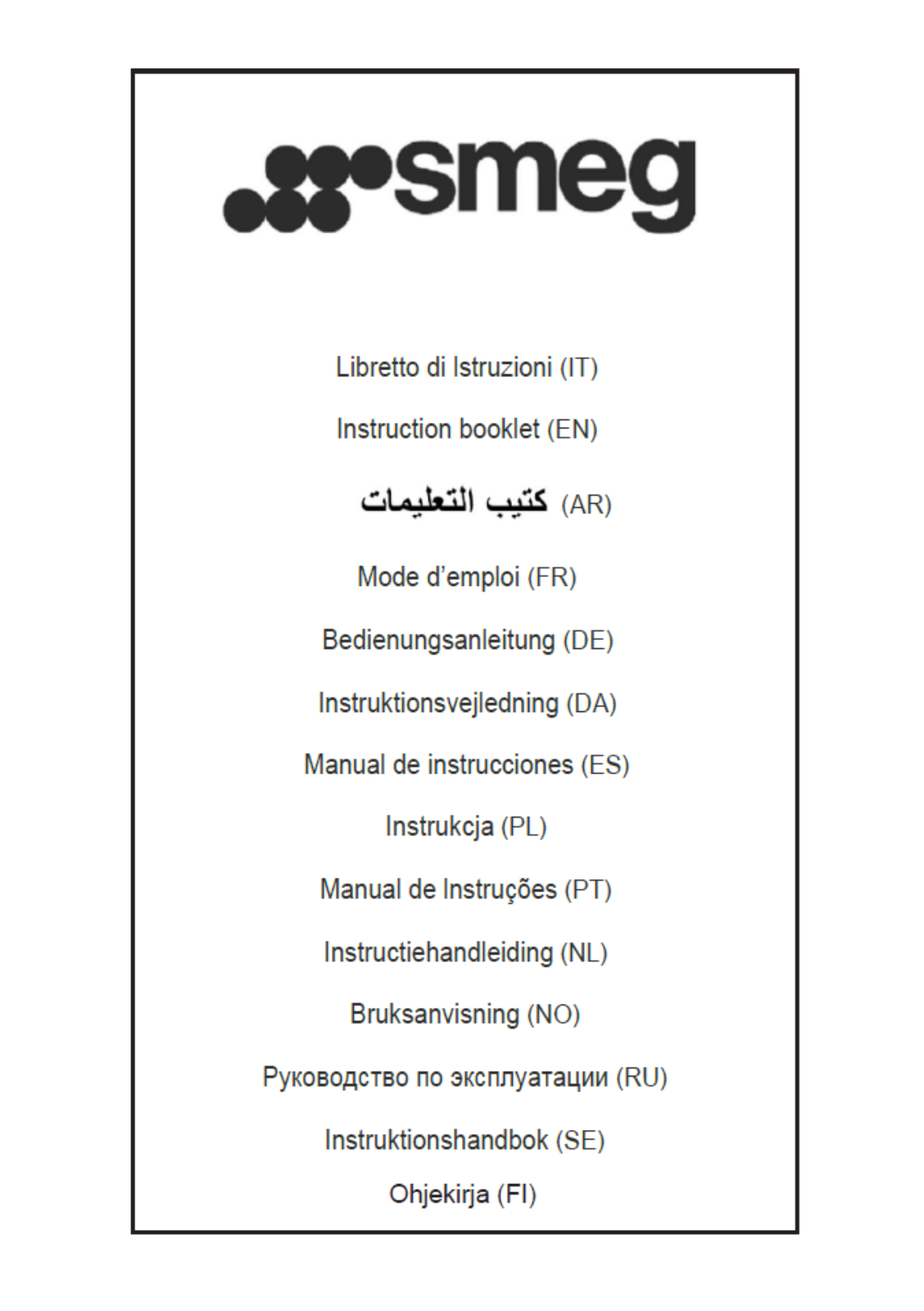 Smeg KSDD90VN-2 Instructions Manual