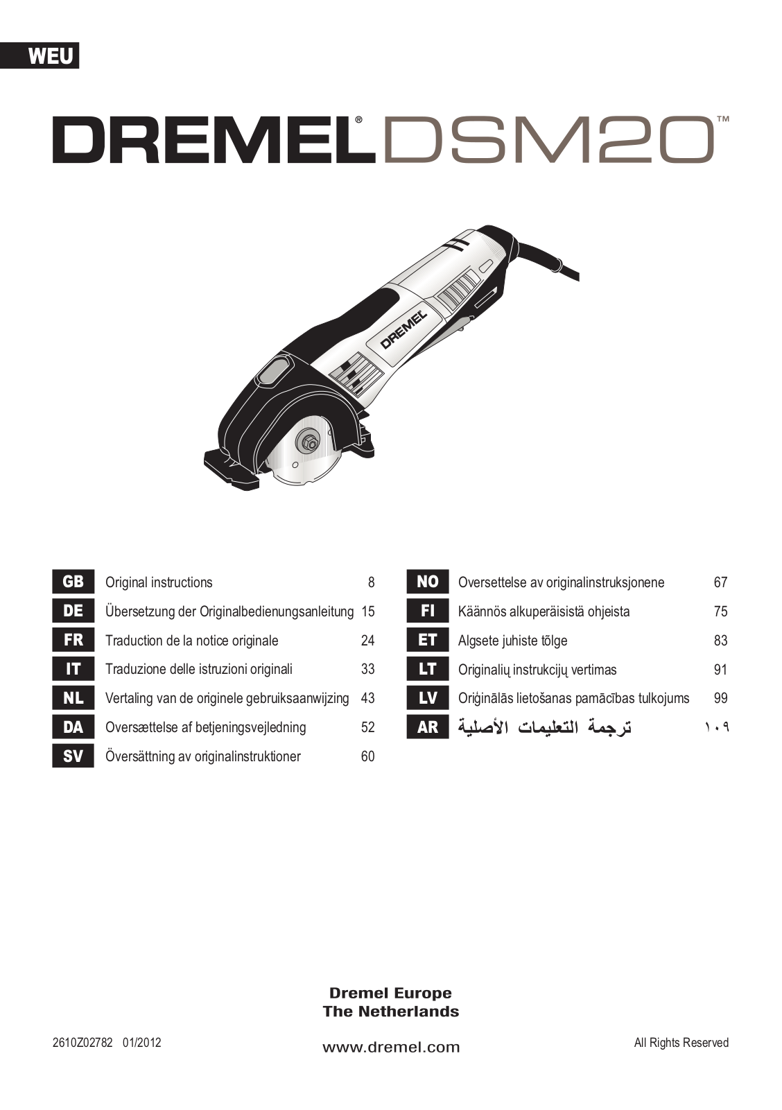 Dremel DSM20 User Guide