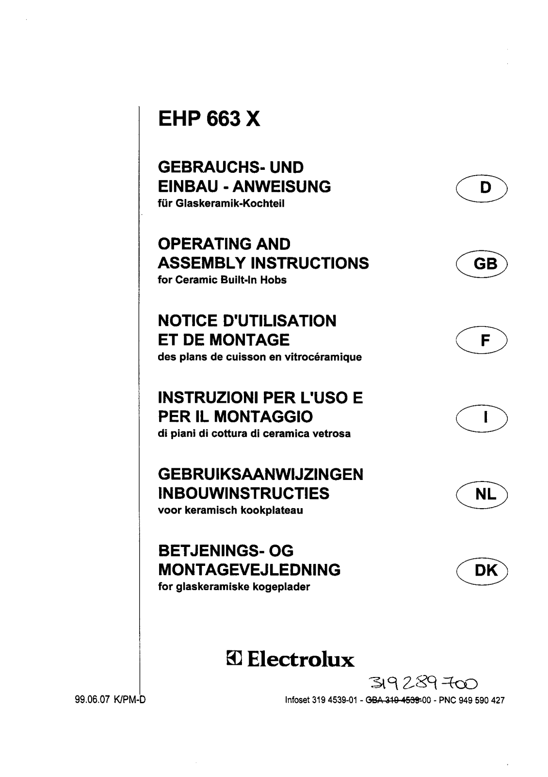 AEG EHP663X User Manual